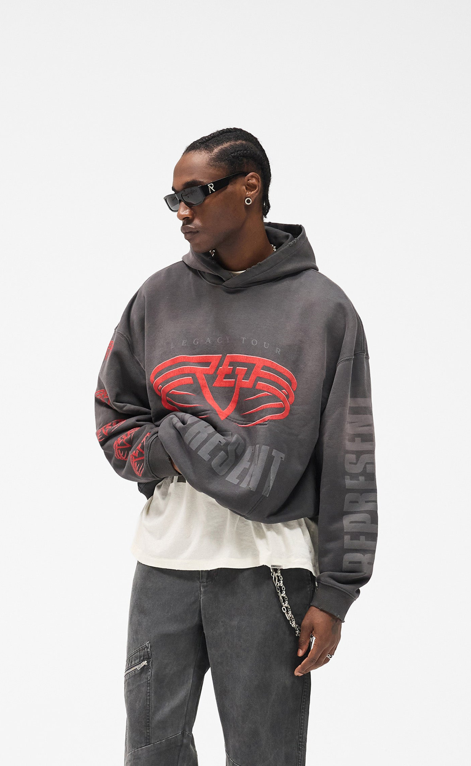 REPRESENT LIVING LEGACY TOUR SUN FADE GREY HOODIE
