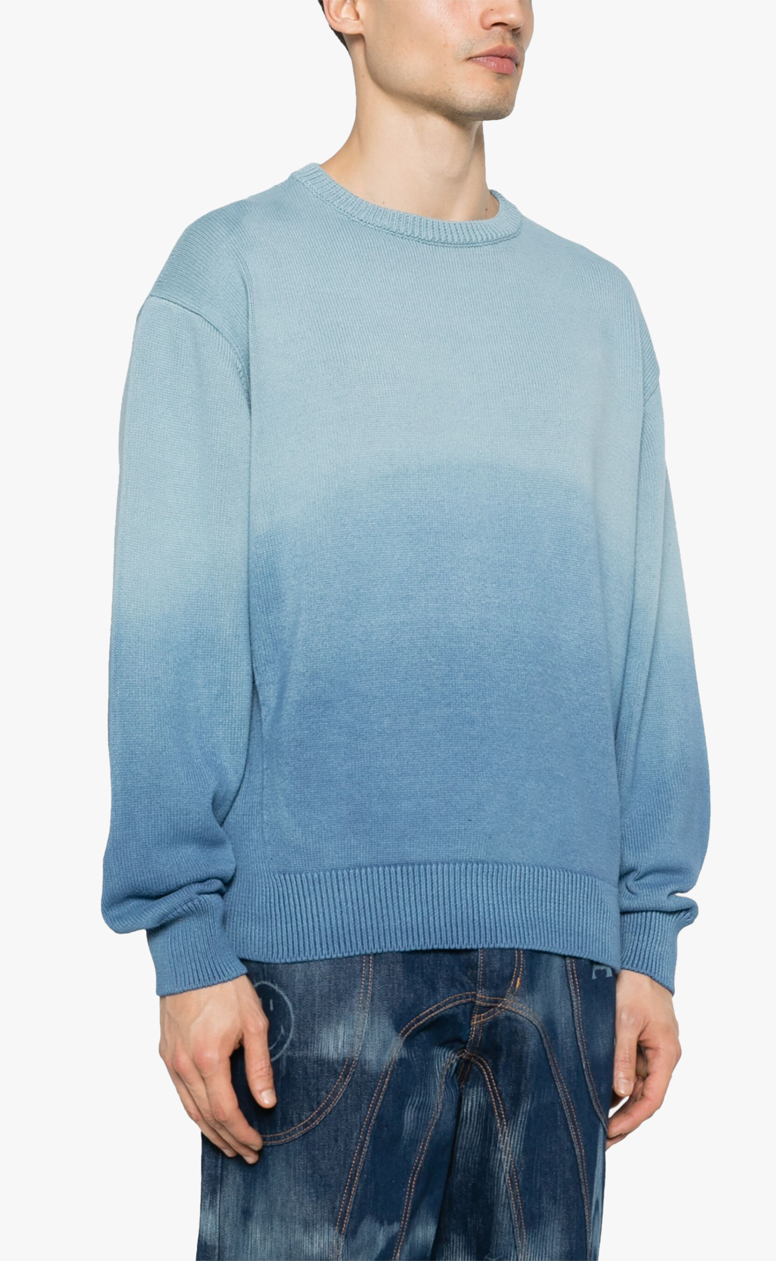 FADED EFFECT BLUE SWEATER