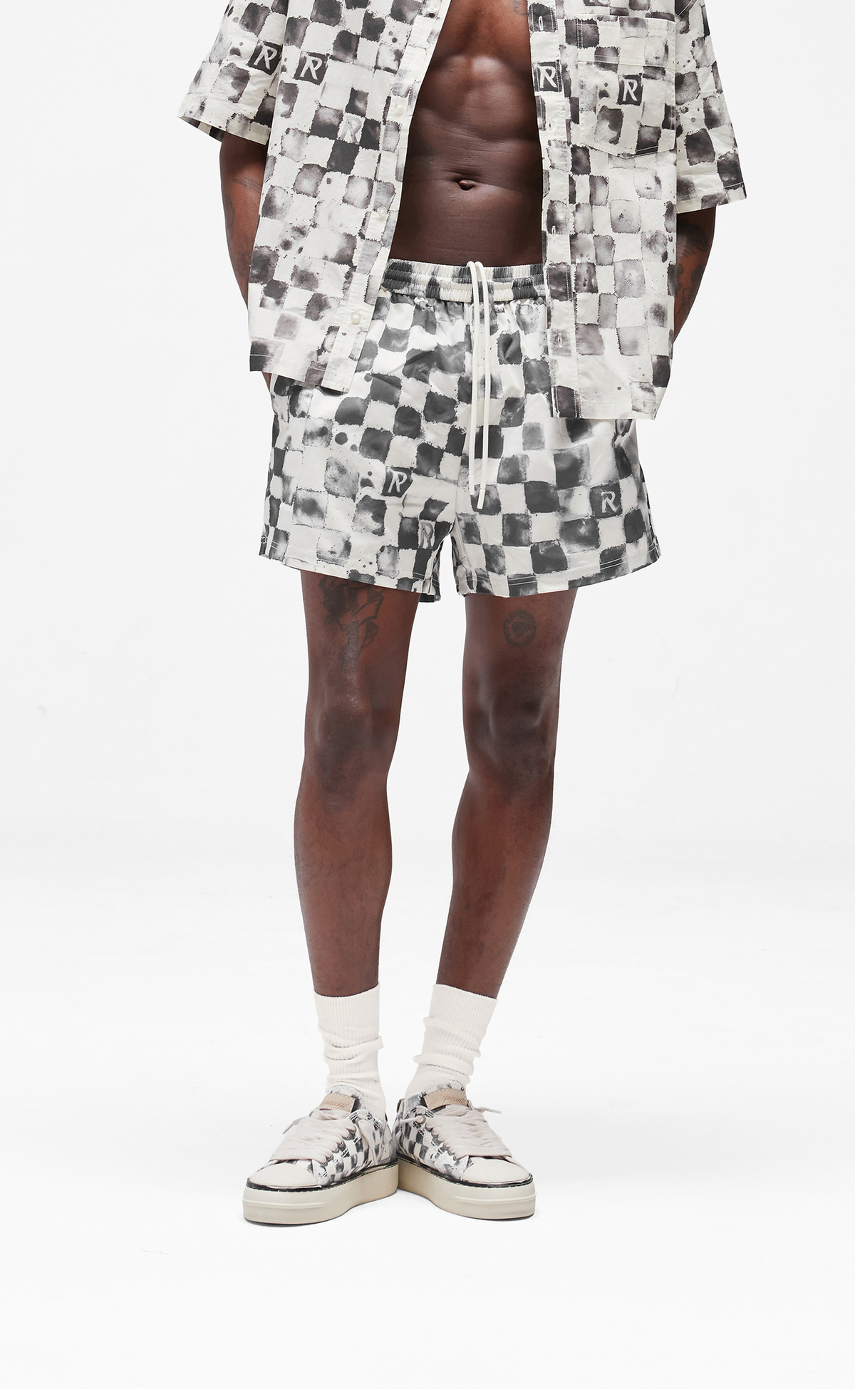 POOL SIDE SWIM FLAT WHITE SHORTS