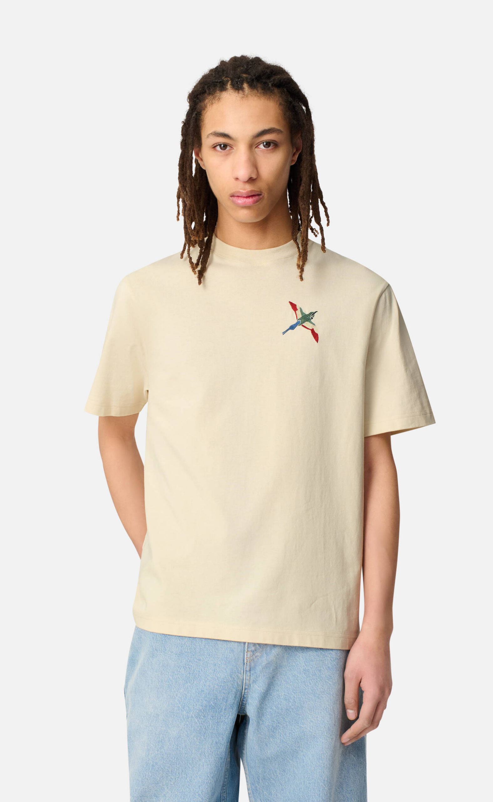 MICRO BEE BIRD PALE BEIGE T-SHIRT