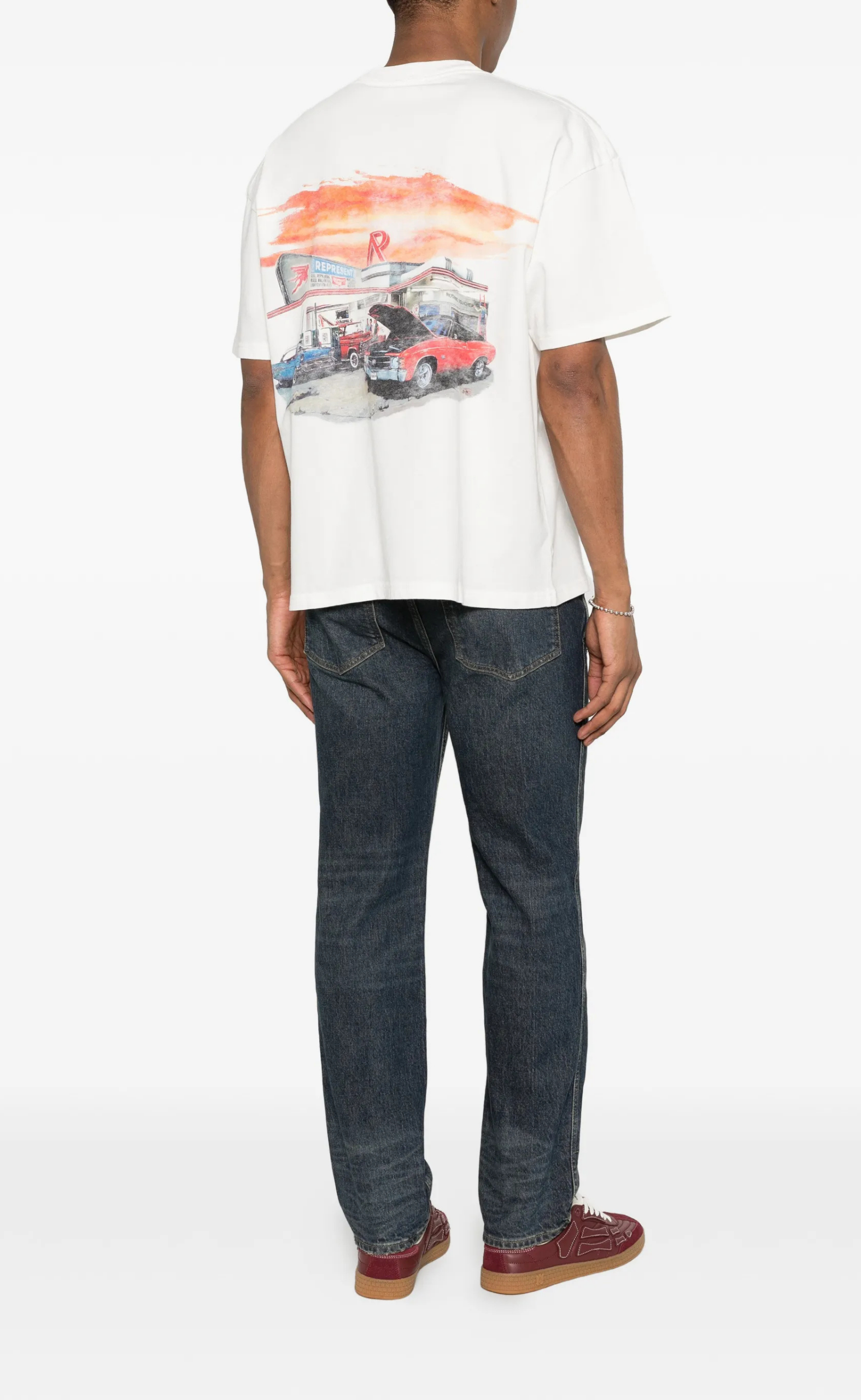 24 HOUR SERVICE FLAT WHITE T-SHIRT