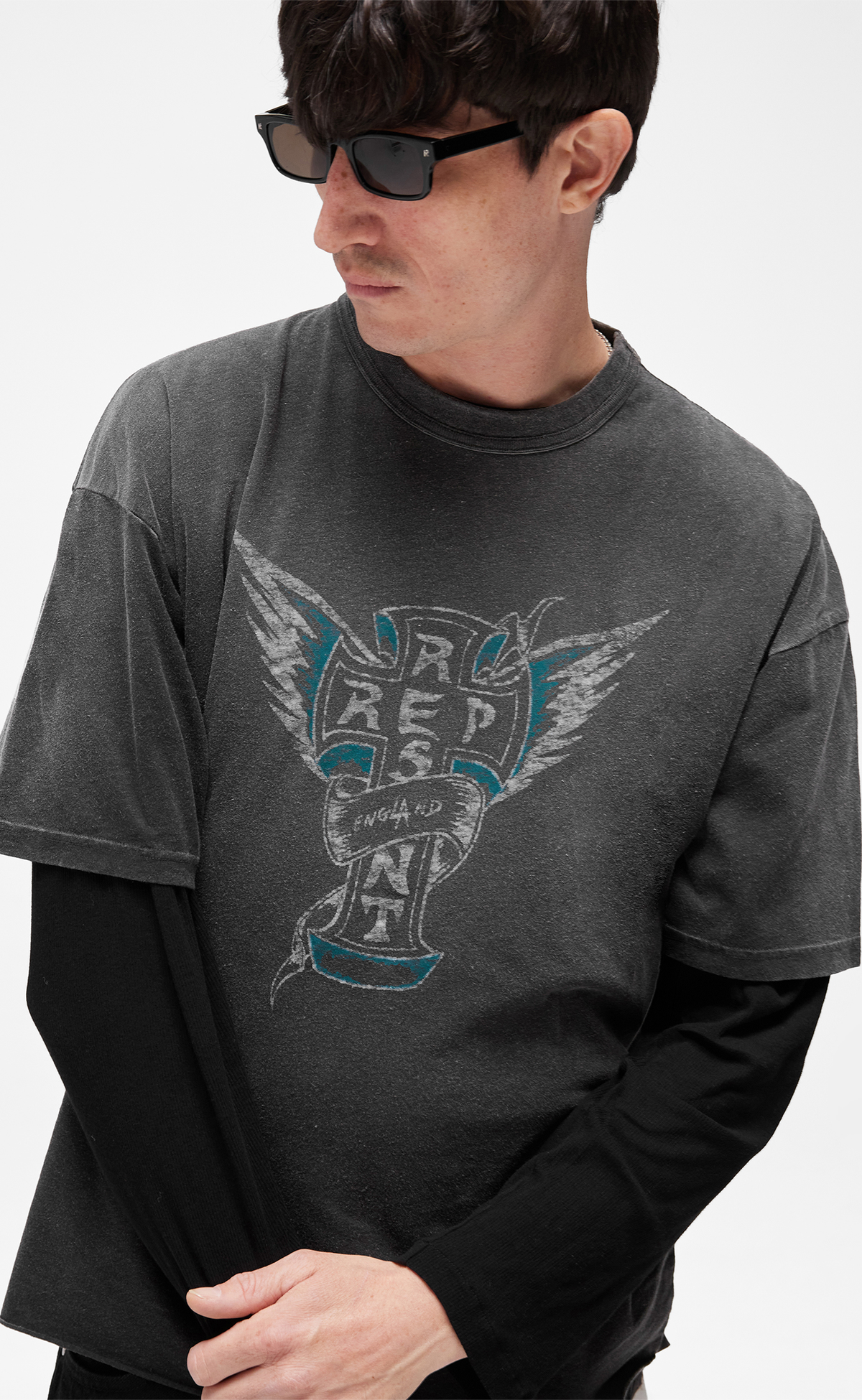 WESTSIDE STAINED BLACK T-SHIRT