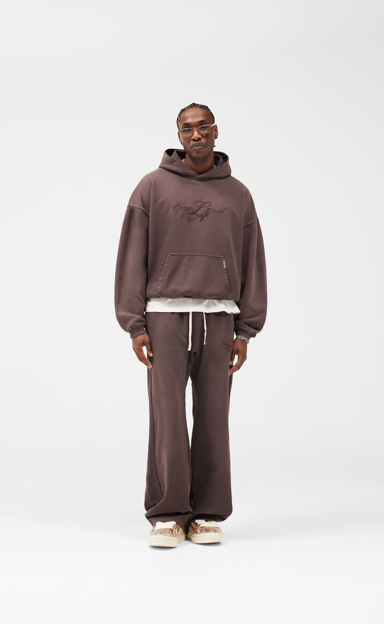 ENGLAND WASHED BROWN HOODIE