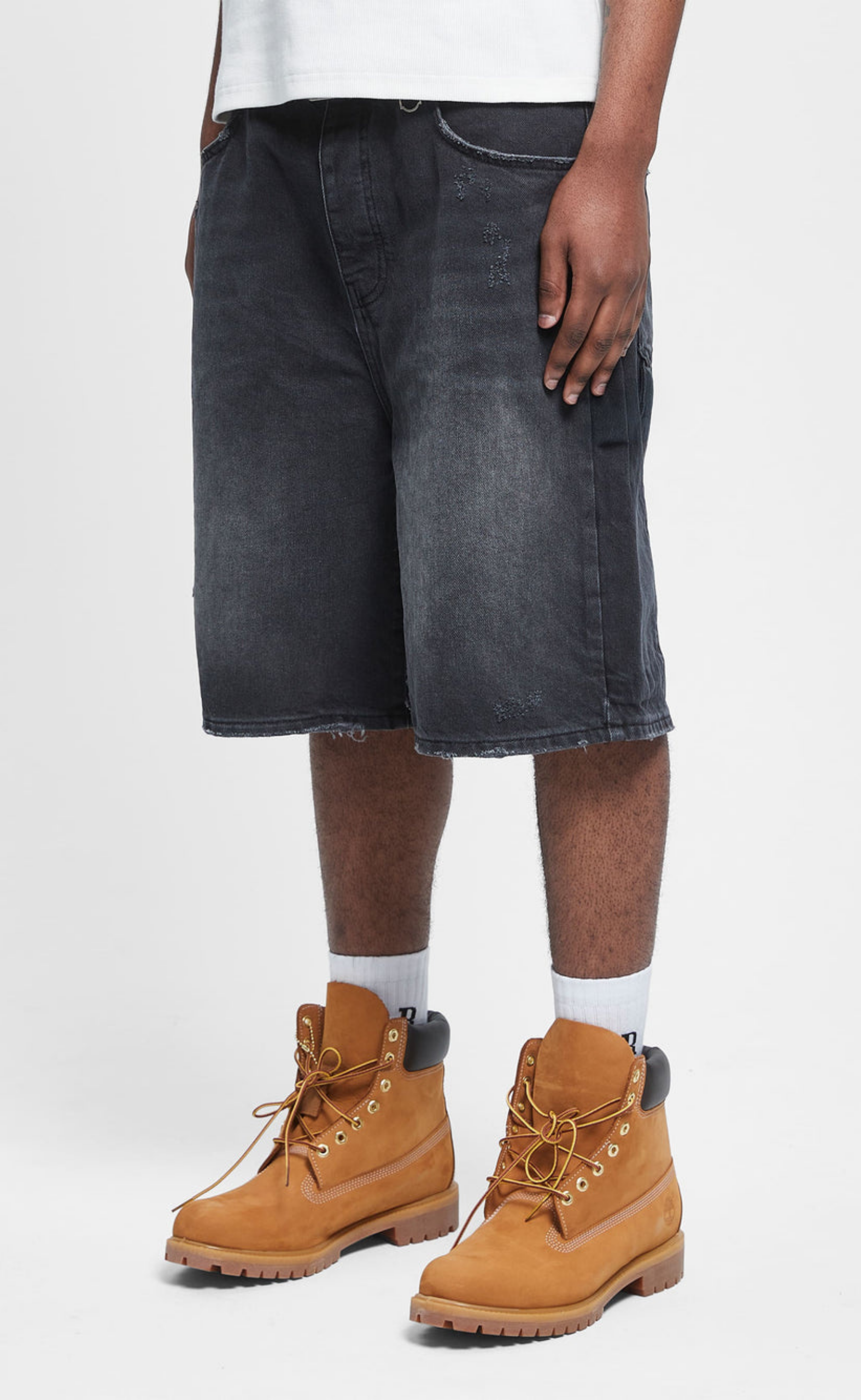 ESSENTIAL JORTS WASHED BLACK SHORTS