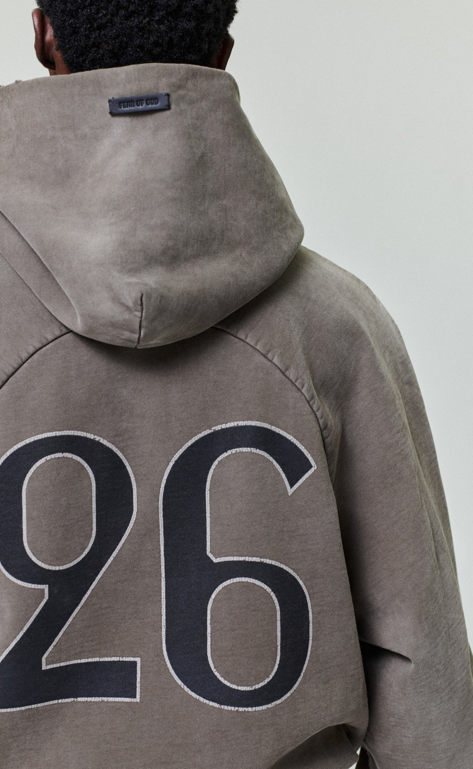 26 CLASSIC FIT HALF RAGLAN FADED BROWN HOODIE