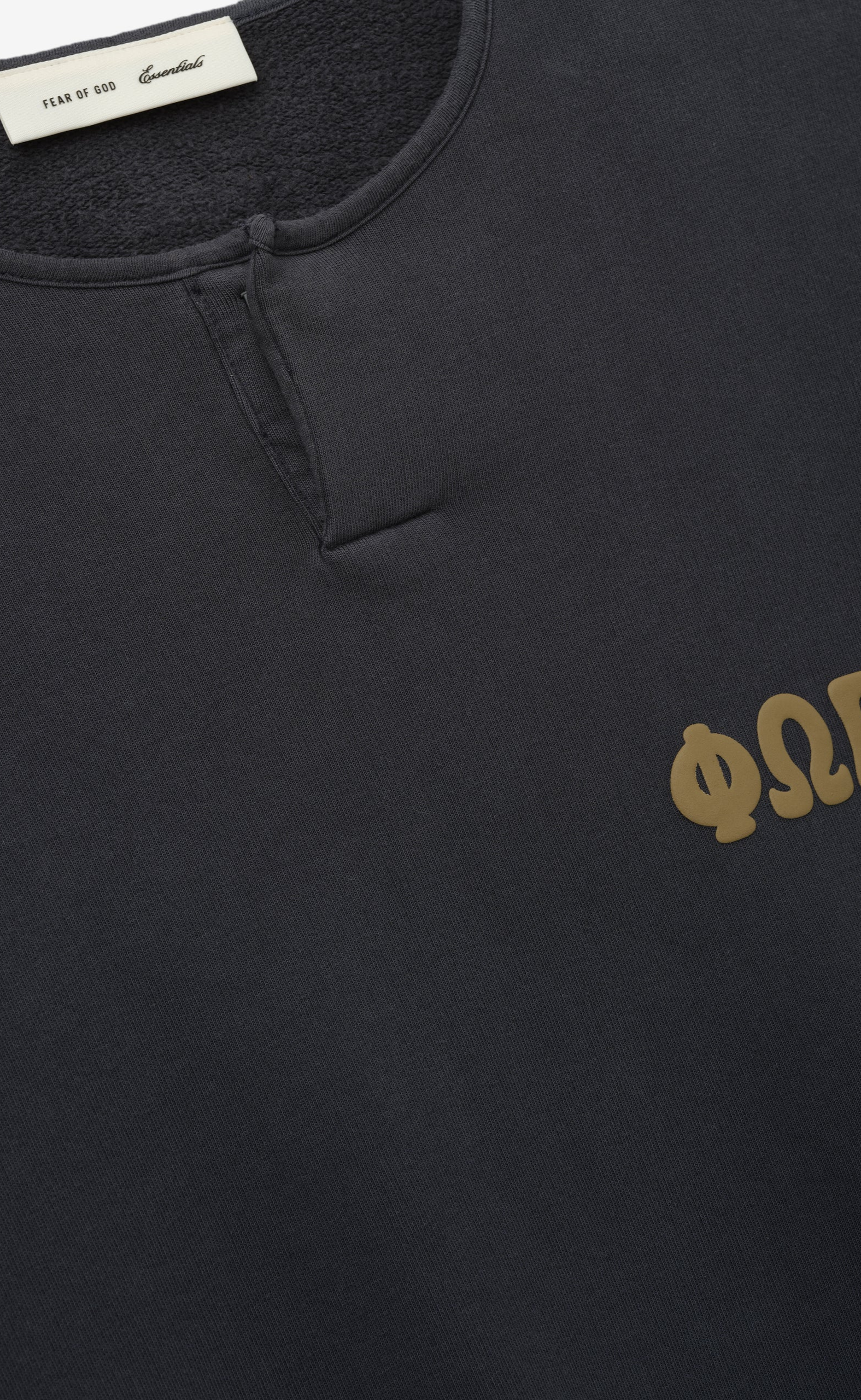 3/4 HENLEY WASHED IRON GREY T-SHIRT