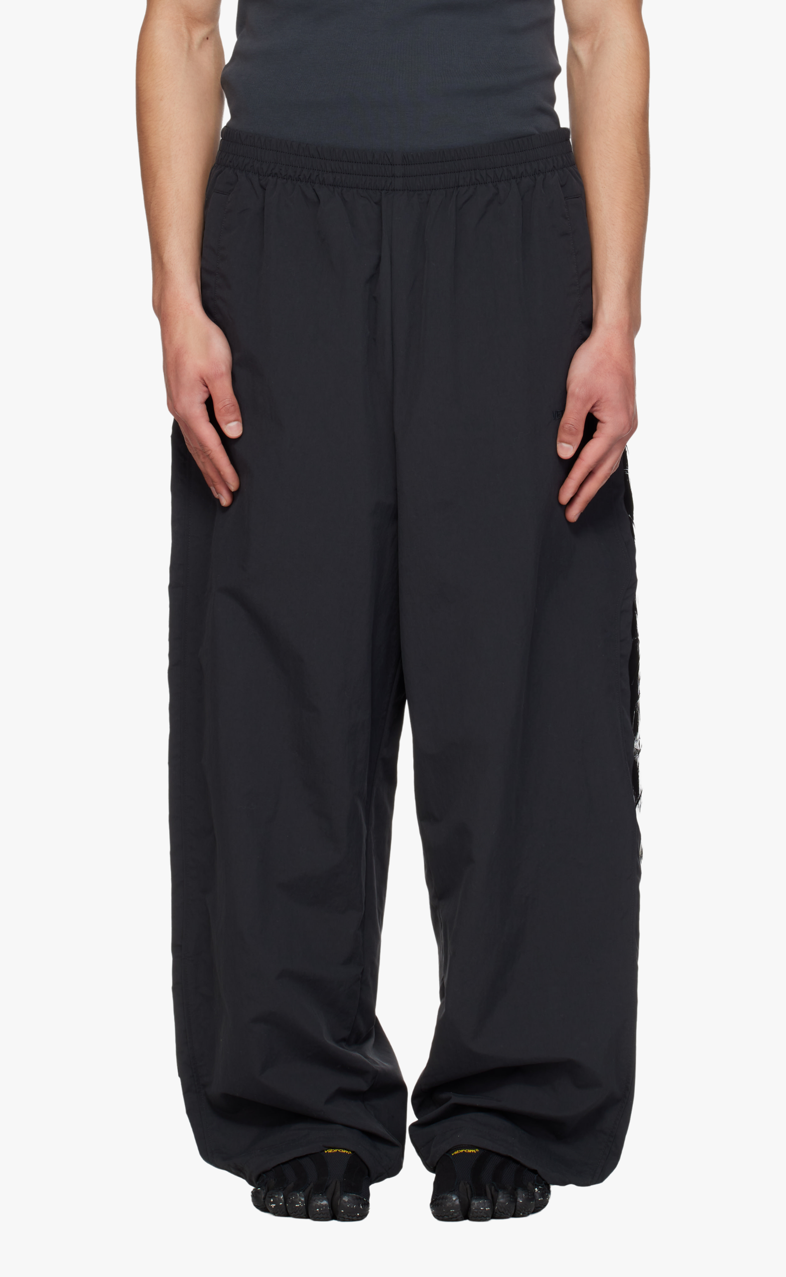TAPED BLACK TRACK SWEATPANTS