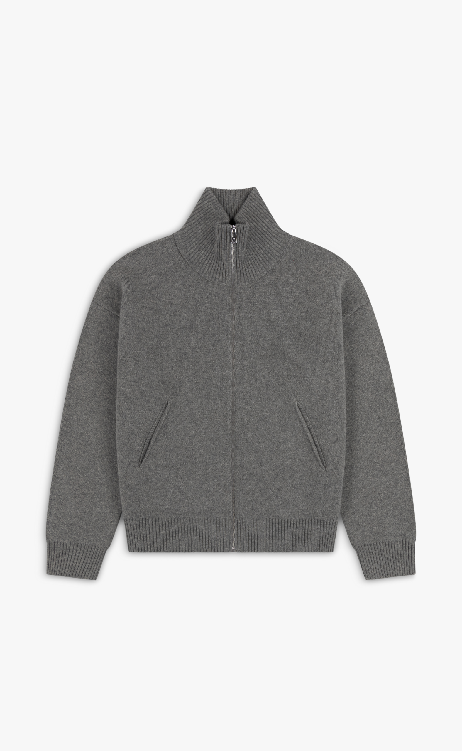 CORE ZIP-UP GREY MELANGE SWEATER