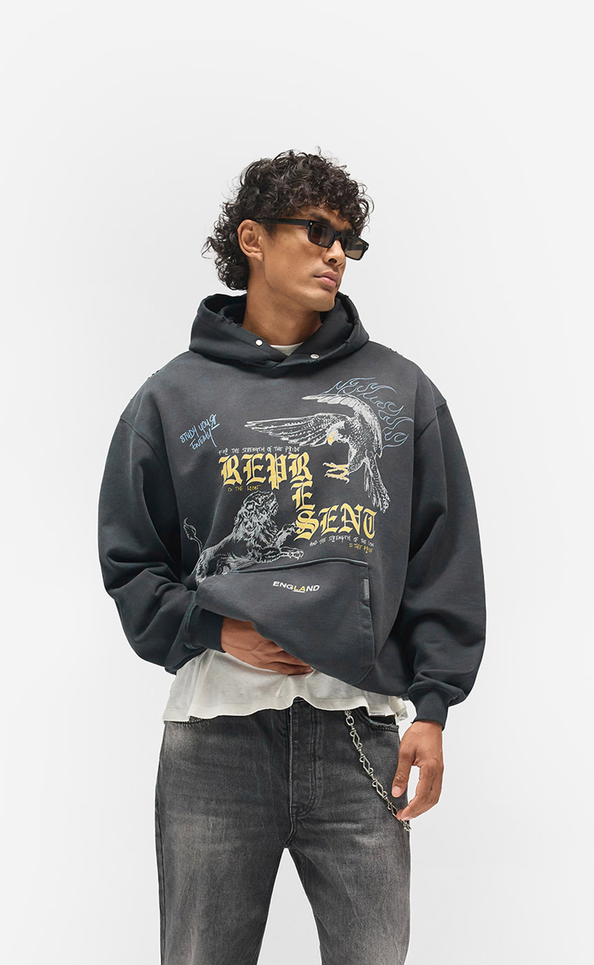 ENEMY WASHED BLACK HOODIE