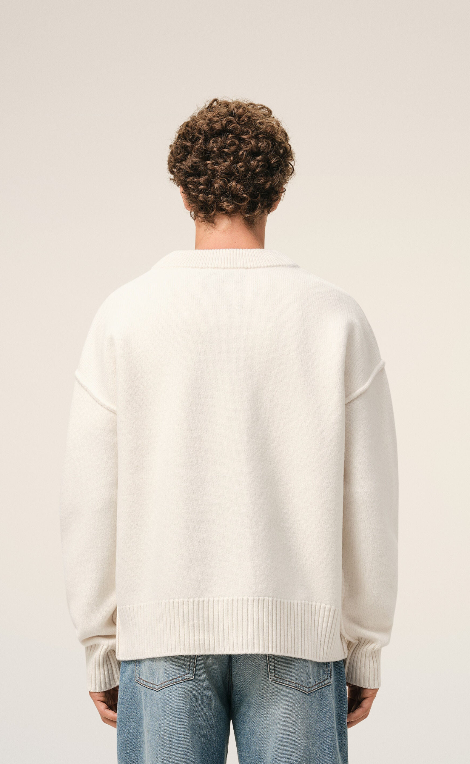 AMI DE COEUR WOOL CREAM CARDIGAN