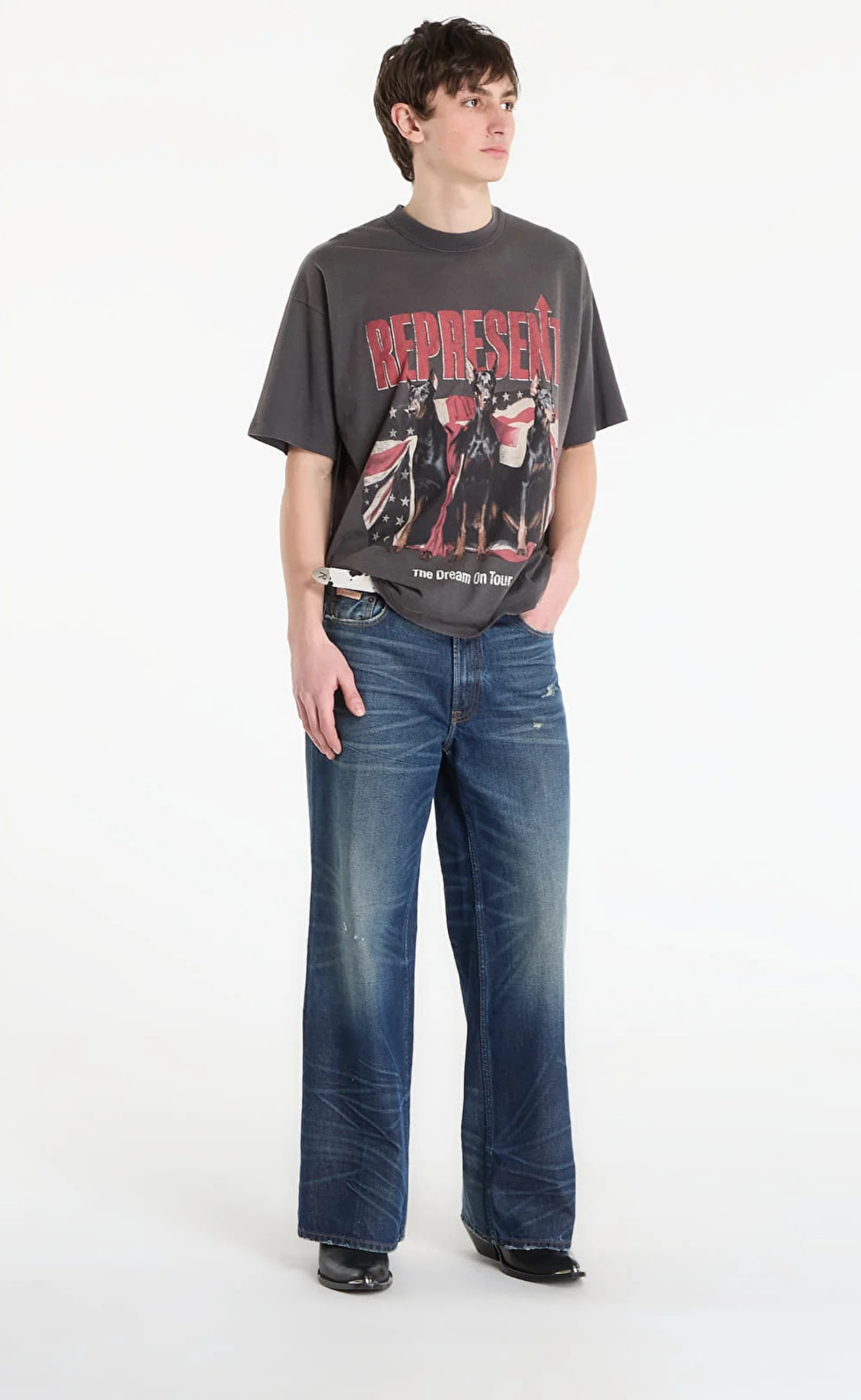 DREAM ON TOUR SUN FADE GREY T-SHIRT