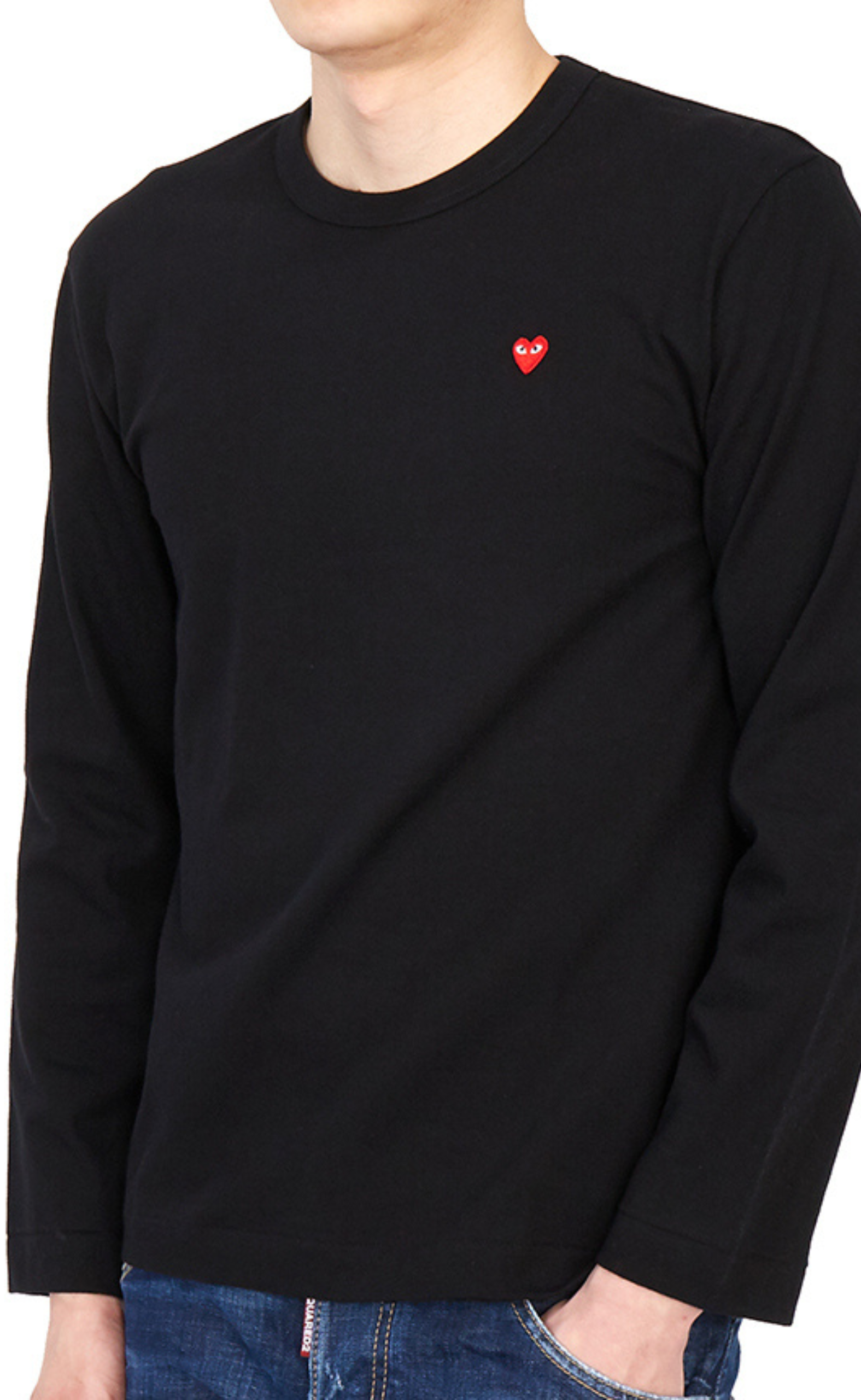 UNISEX WITH SMALL EMBLEM BLACK LONGSLEEVE