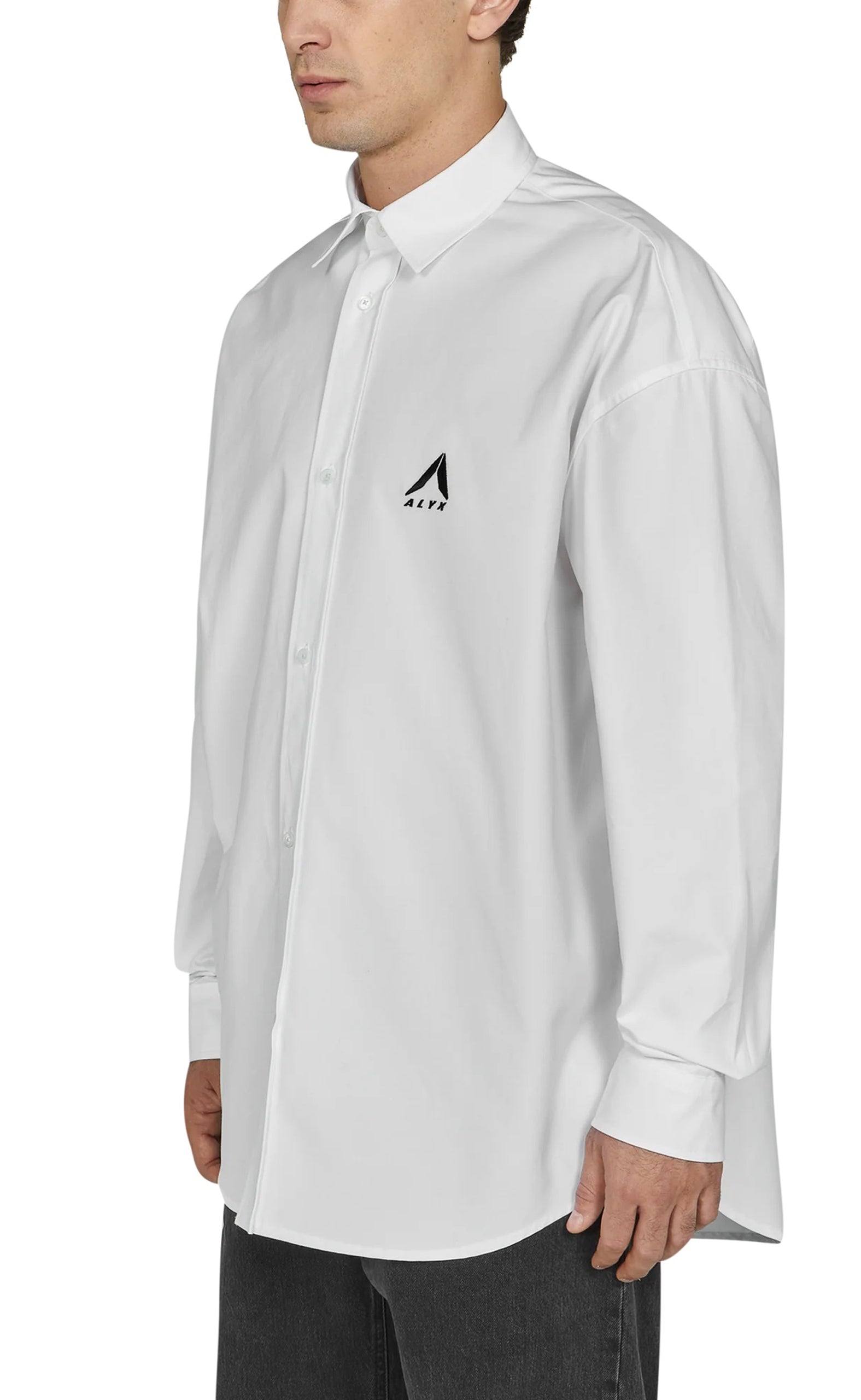 OVERSIZED LOGO POPLIN WHITE SHIRT