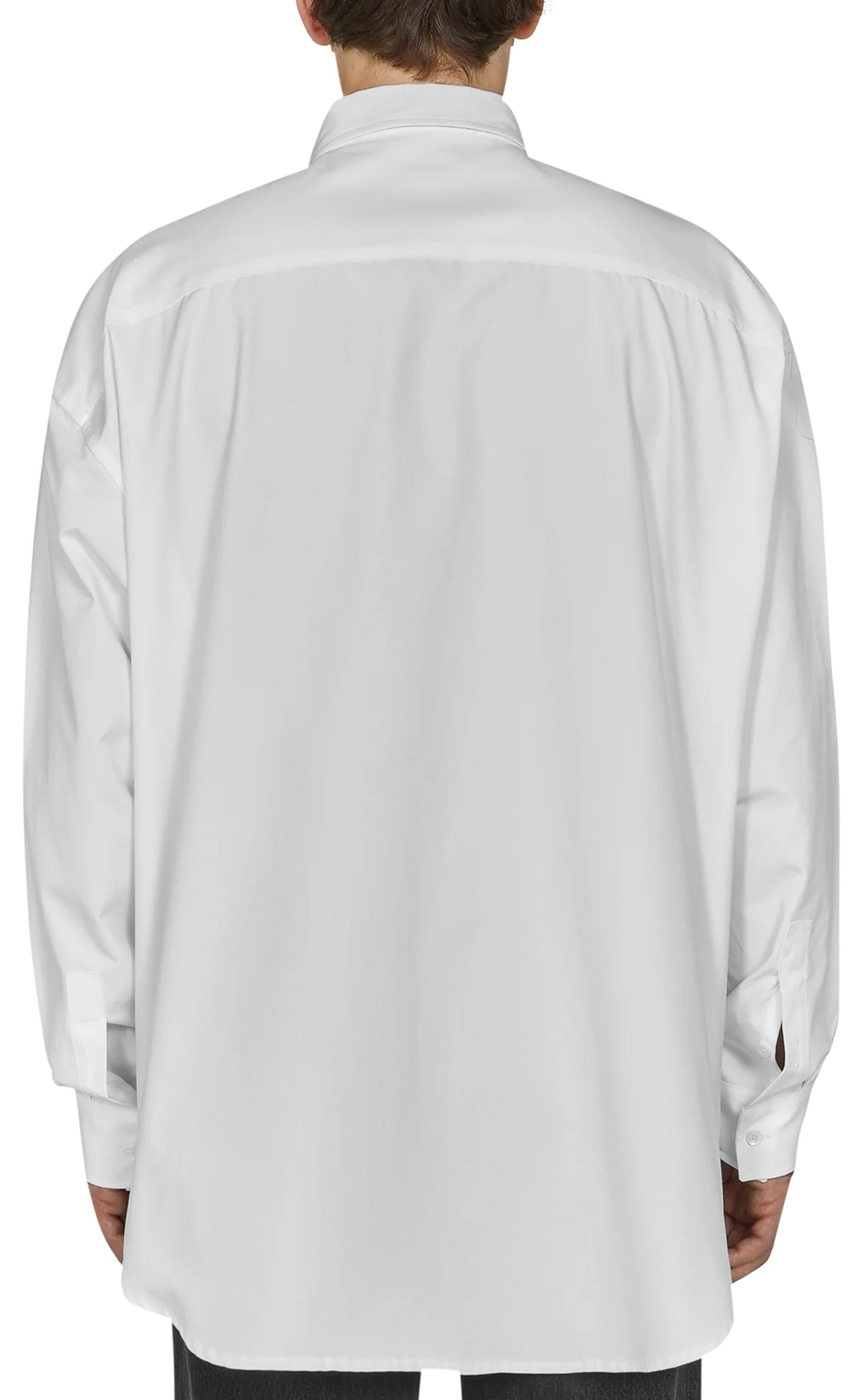 OVERSIZED LOGO POPLIN WHITE SHIRT