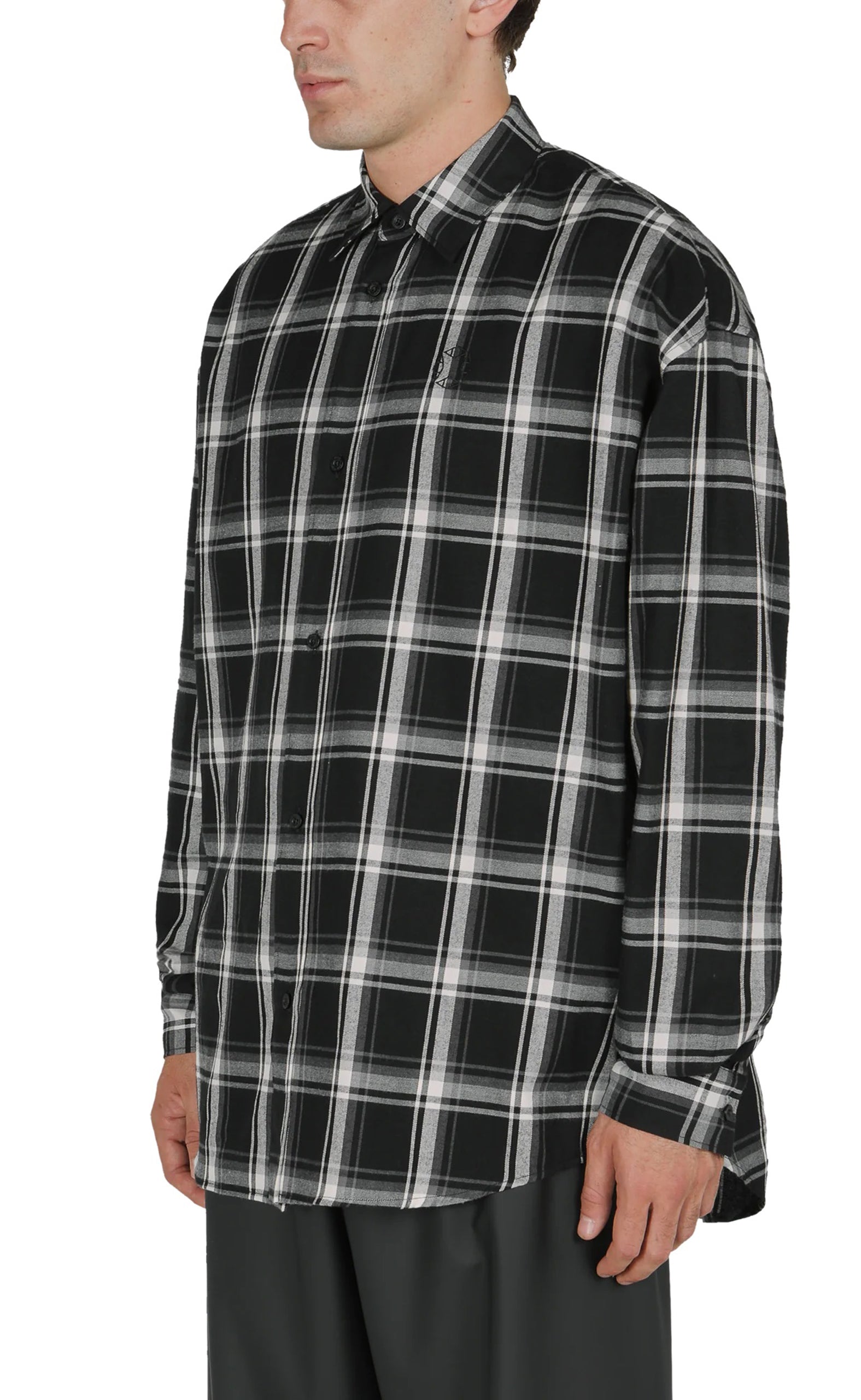 MONOGRAM PLAID BLACK WHITE SHIRT