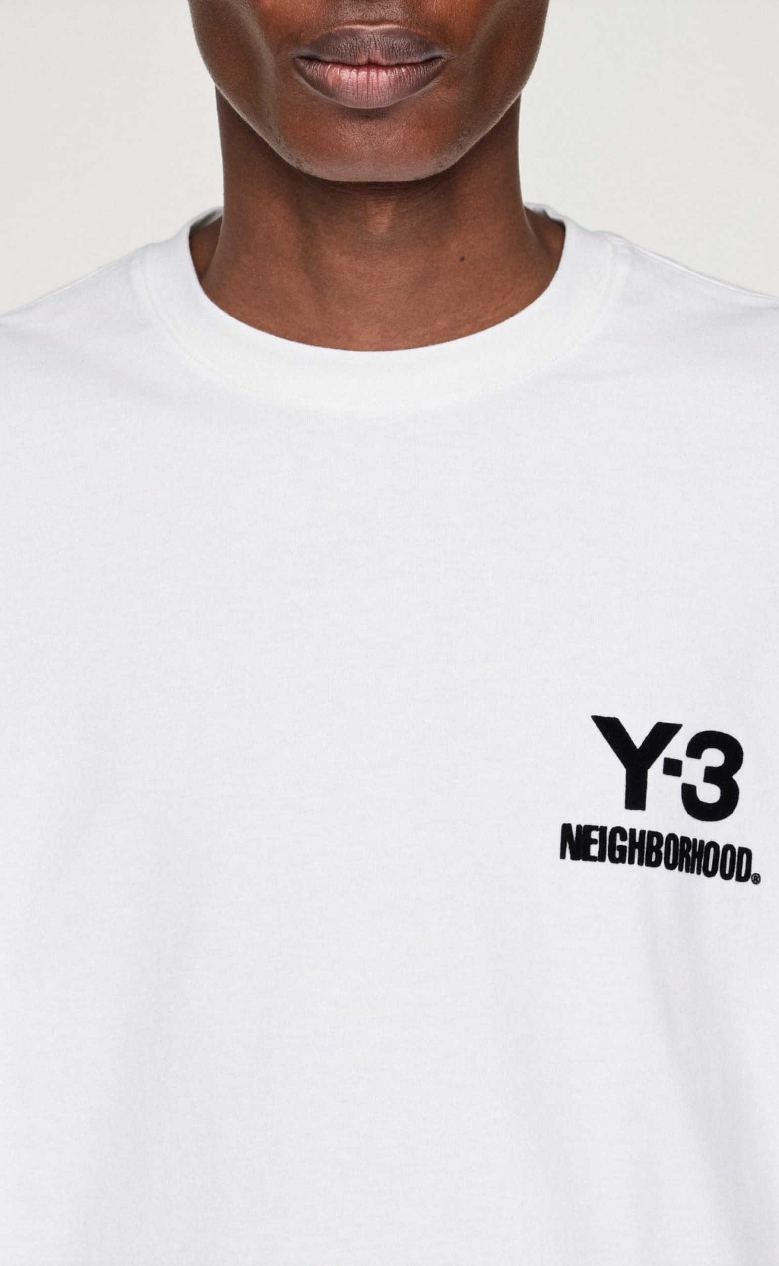 Y-3 NBHD LOGO WHITE LONGSLEEVE
