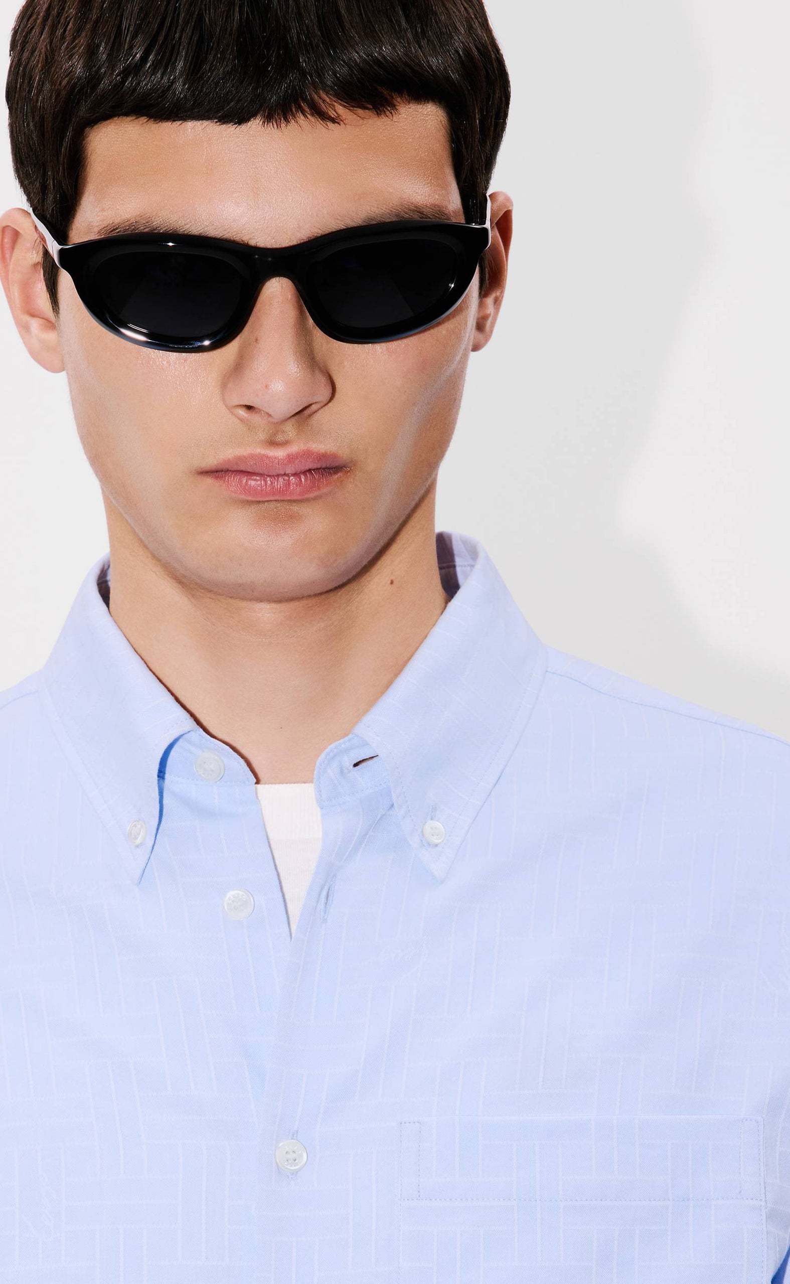 KENZO WEAVE SLIM FIT SKY BLUE SHIRT