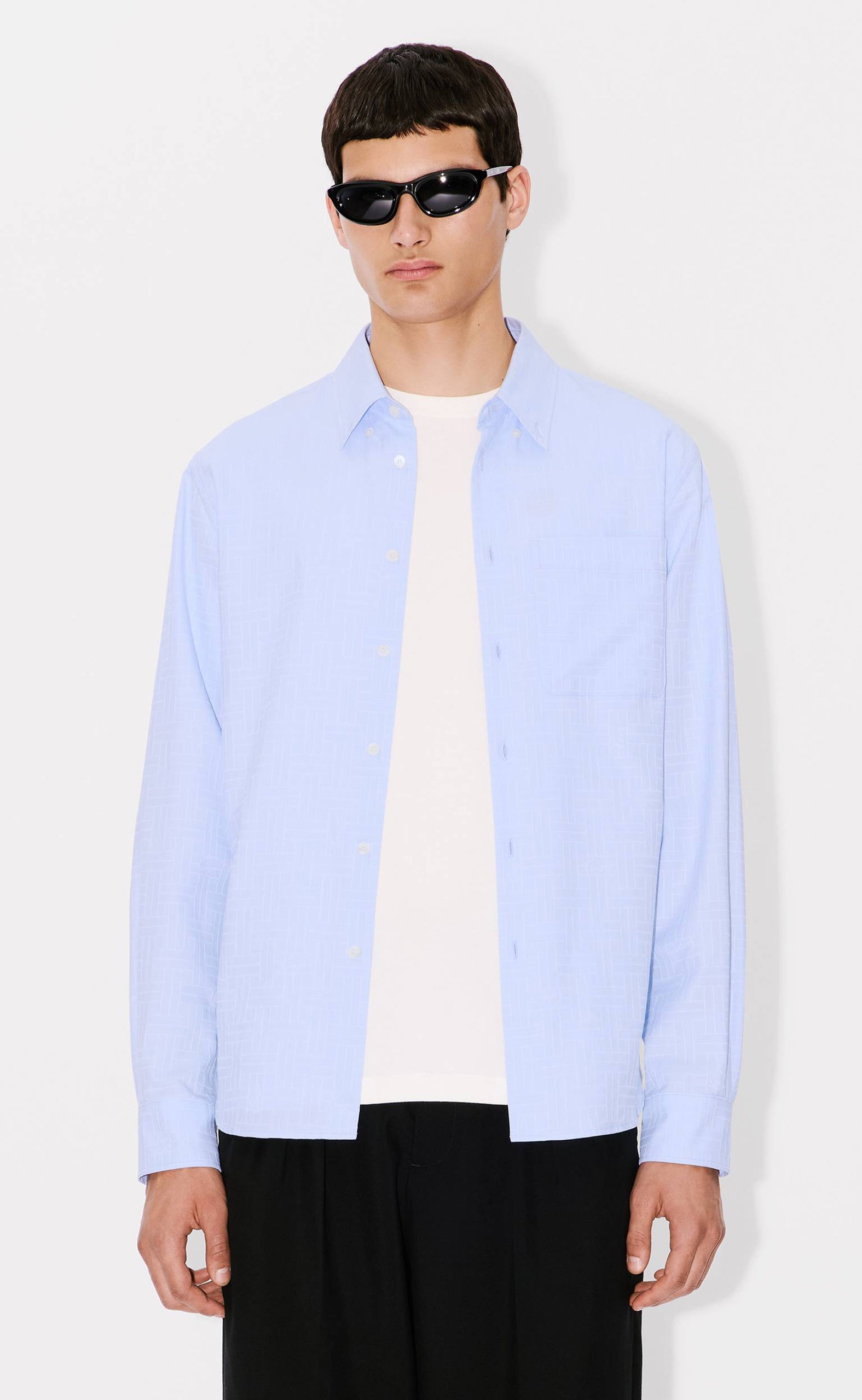 KENZO WEAVE SLIM FIT SKY BLUE SHIRT