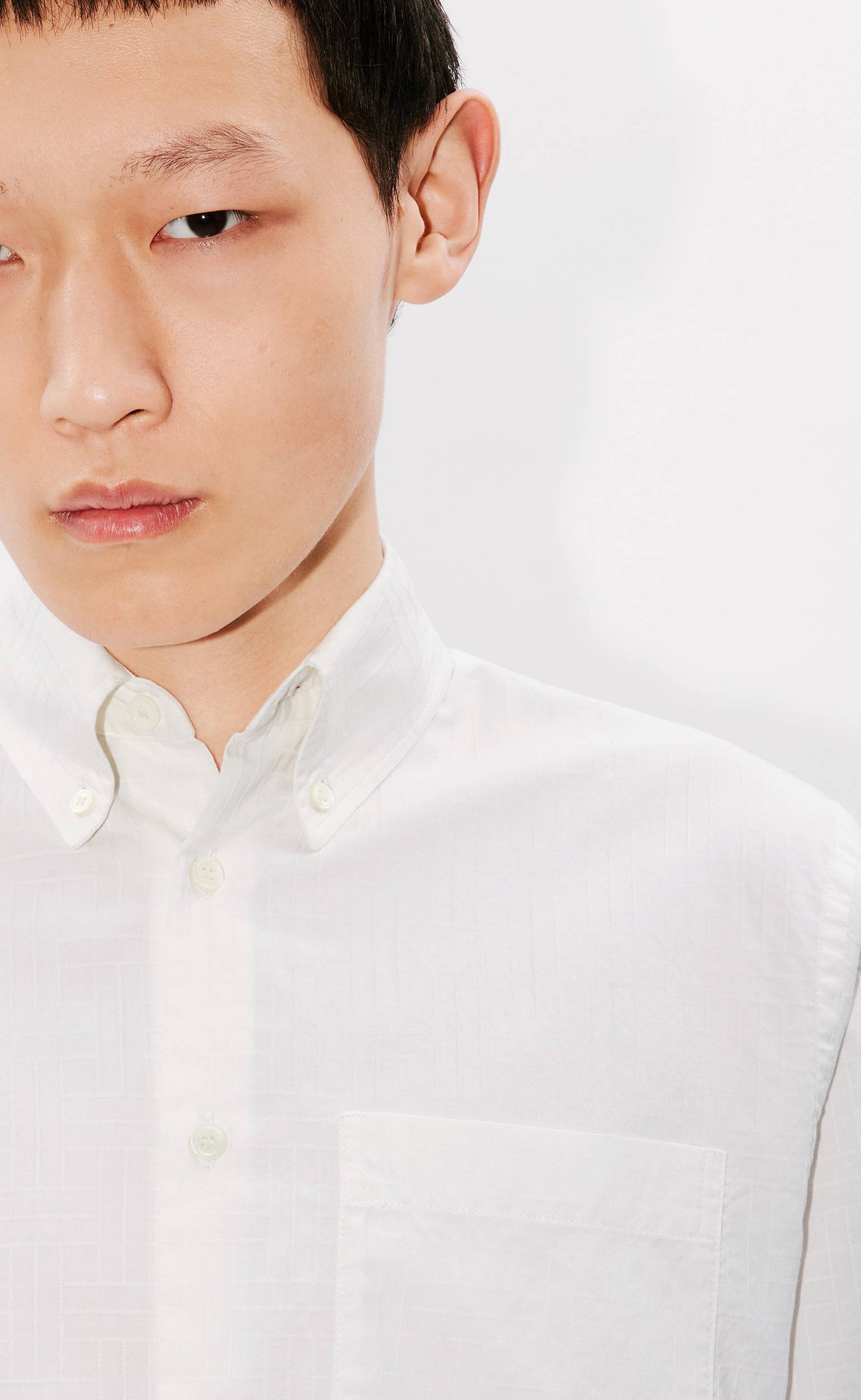 KENZO WEAVE SLIM FIT WHITE SHIRT