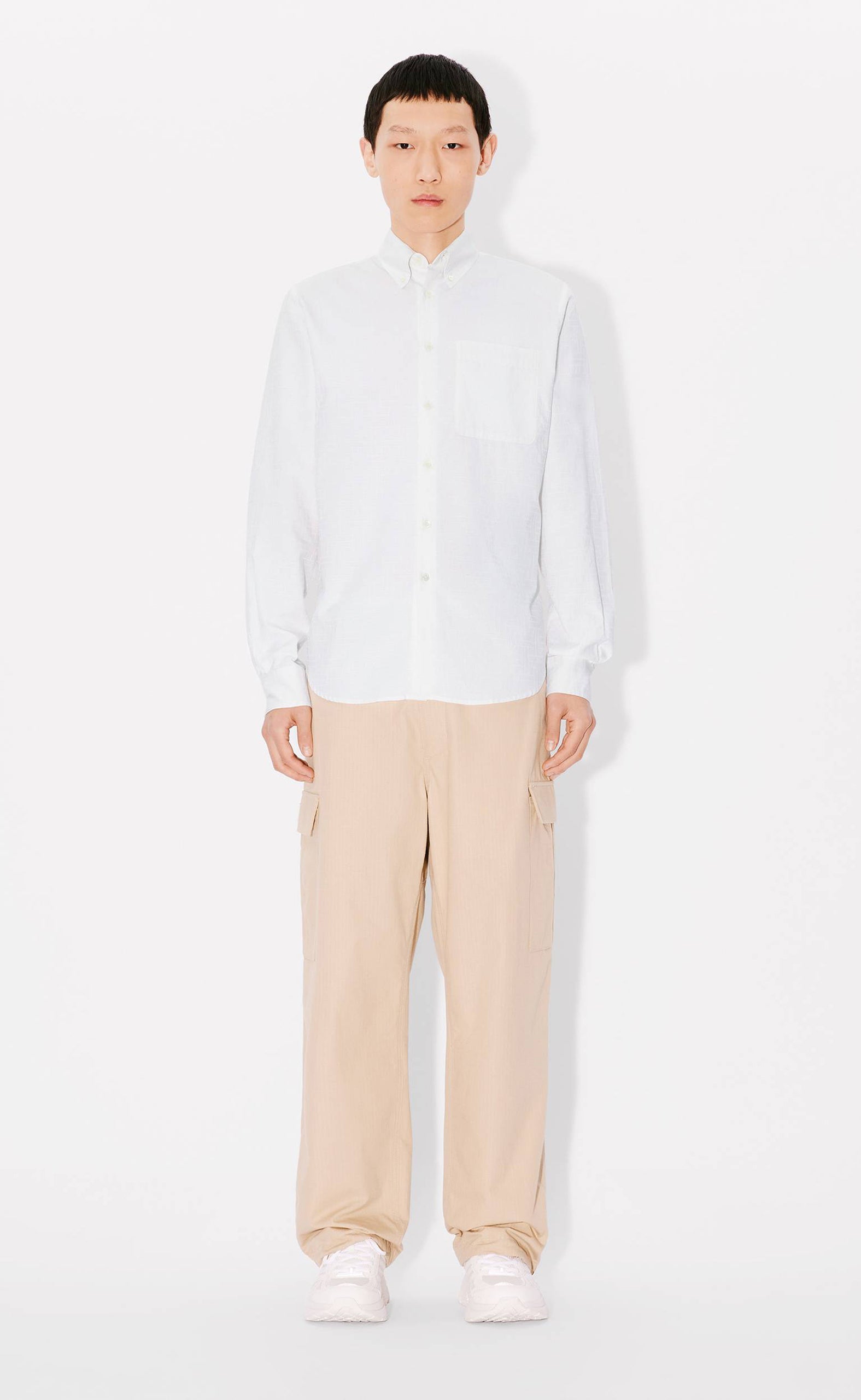 KENZO WEAVE SLIM FIT WHITE SHIRT