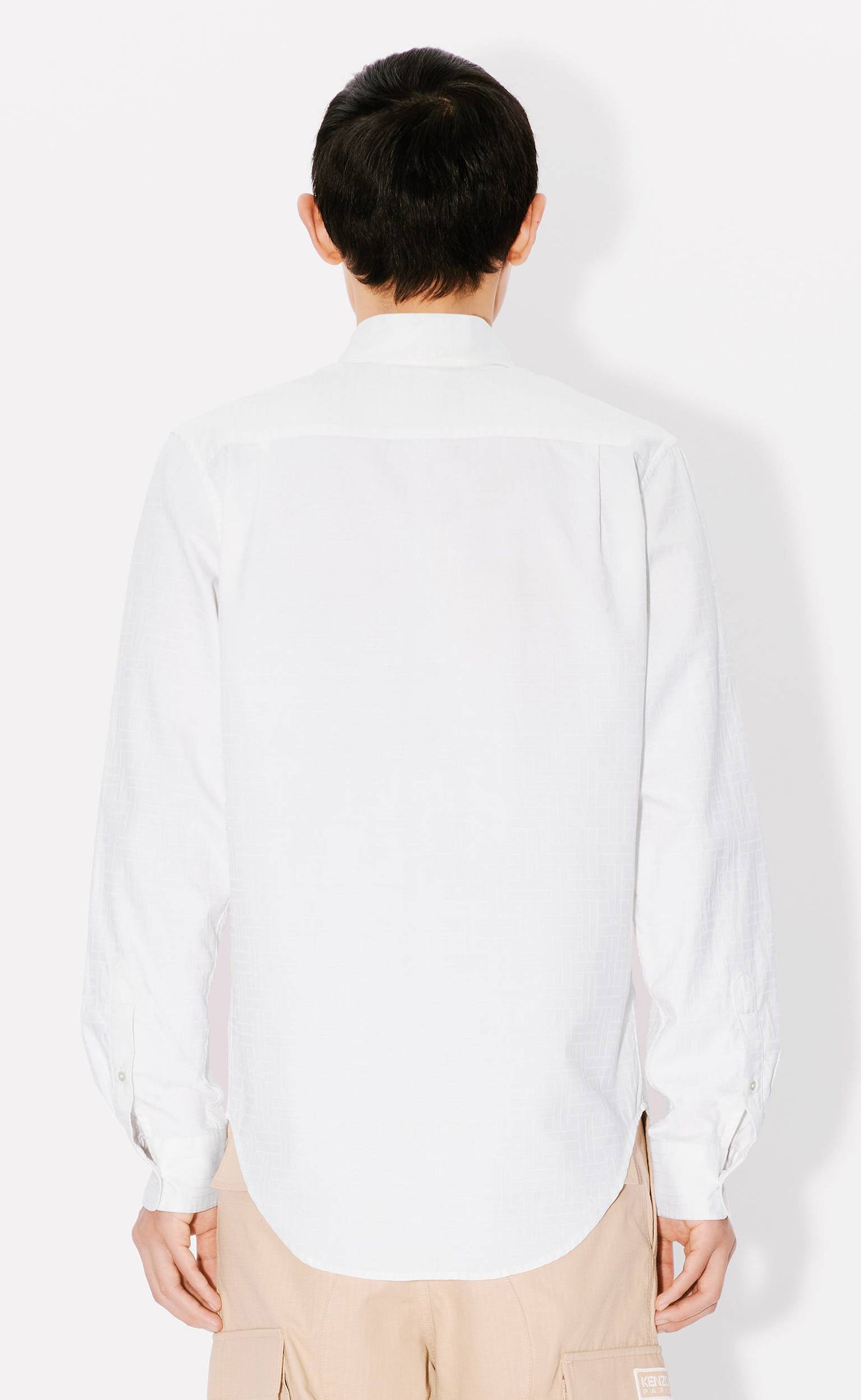 KENZO WEAVE SLIM FIT WHITE SHIRT