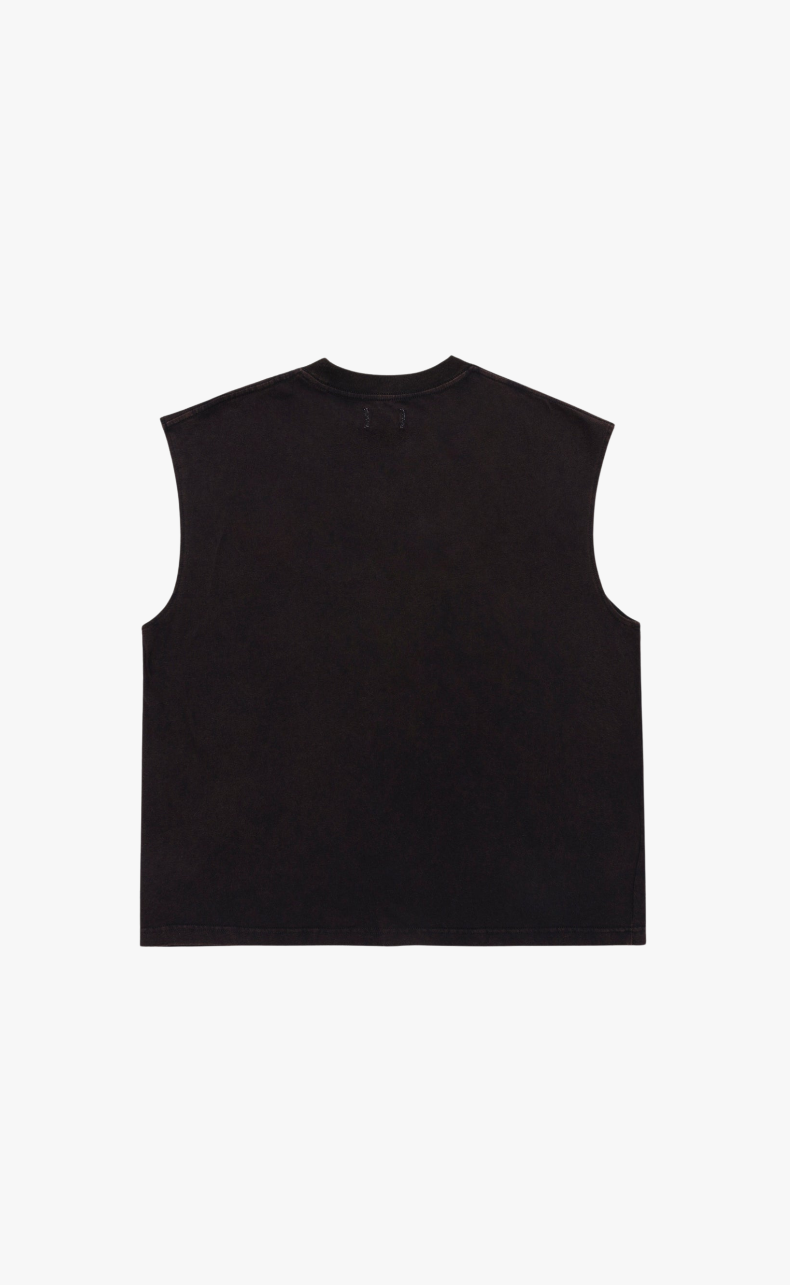 BLOCK PARTY CUT-OFF SLEEVELESS BLACK T-SHIRT