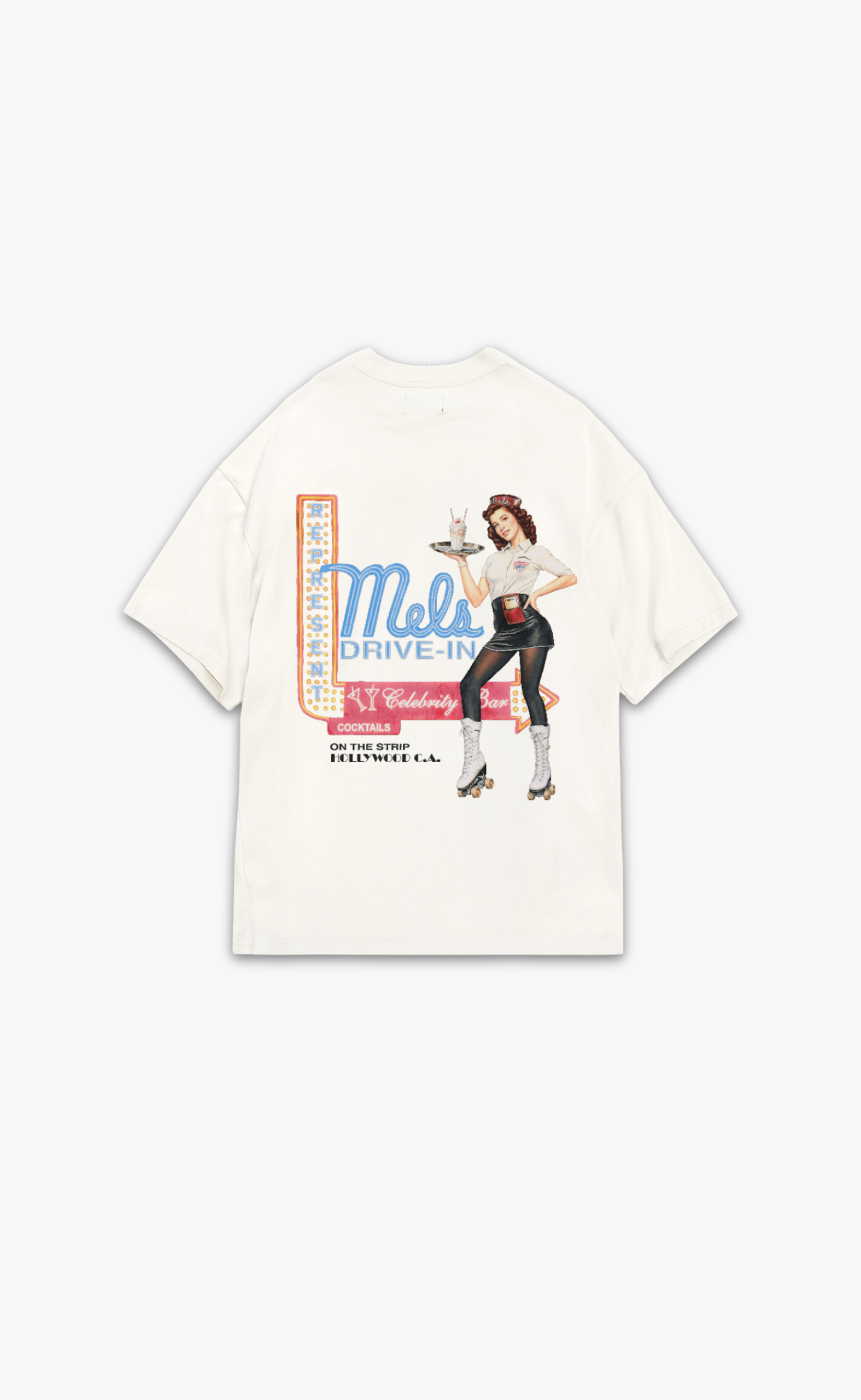 MEL'S DINER FLAT WHITE T-SHIRT