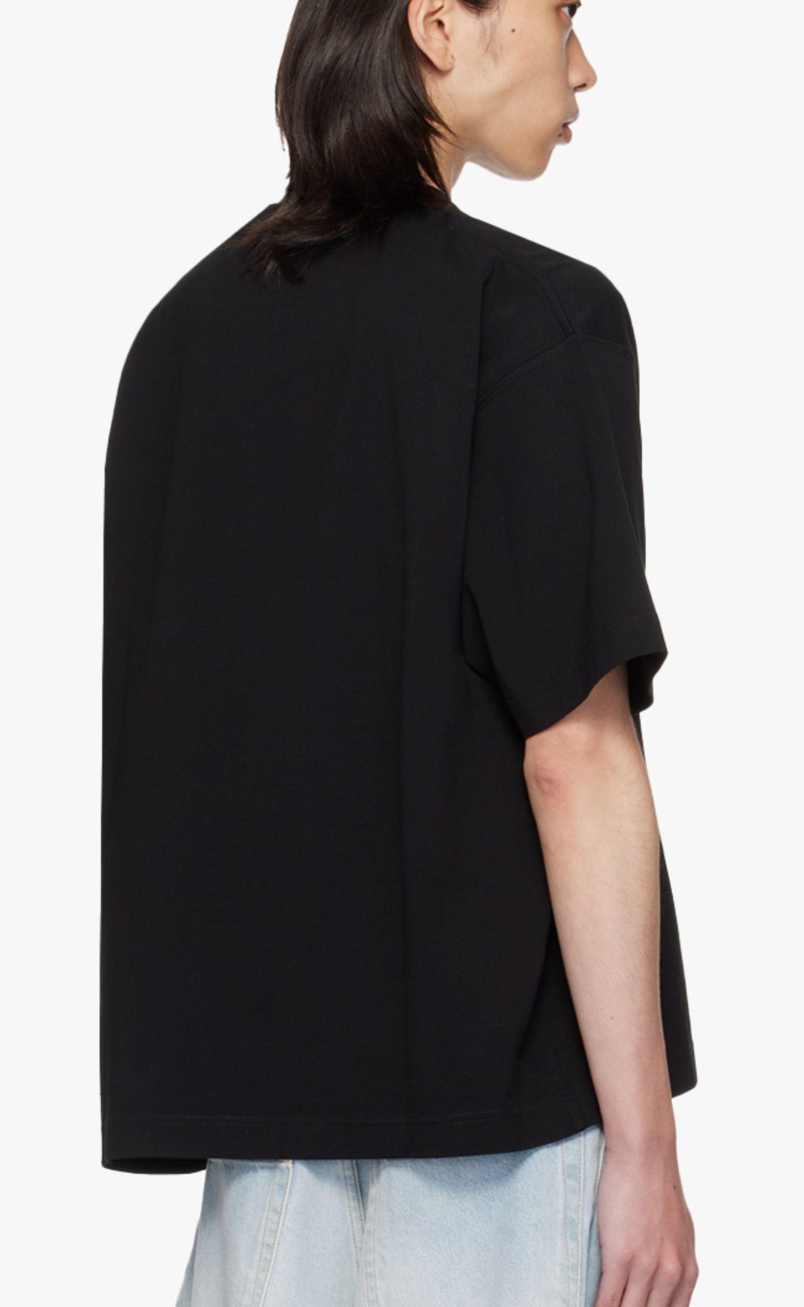 VTMNTS PARIS EMBROIDERED BLACK T-SHIRT