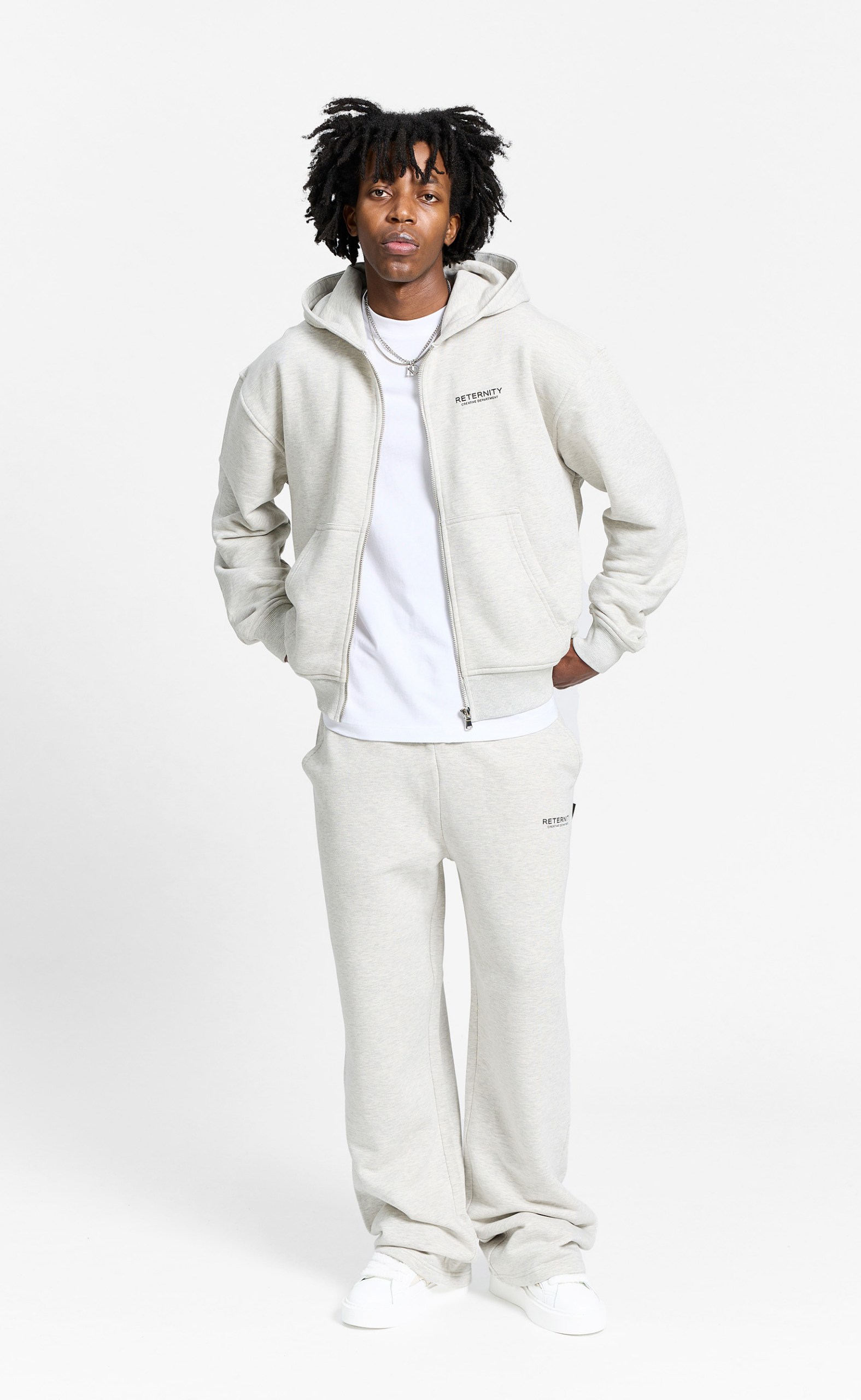 CREATIVE DEPT ZIP MELANGE GREY HOODIE
