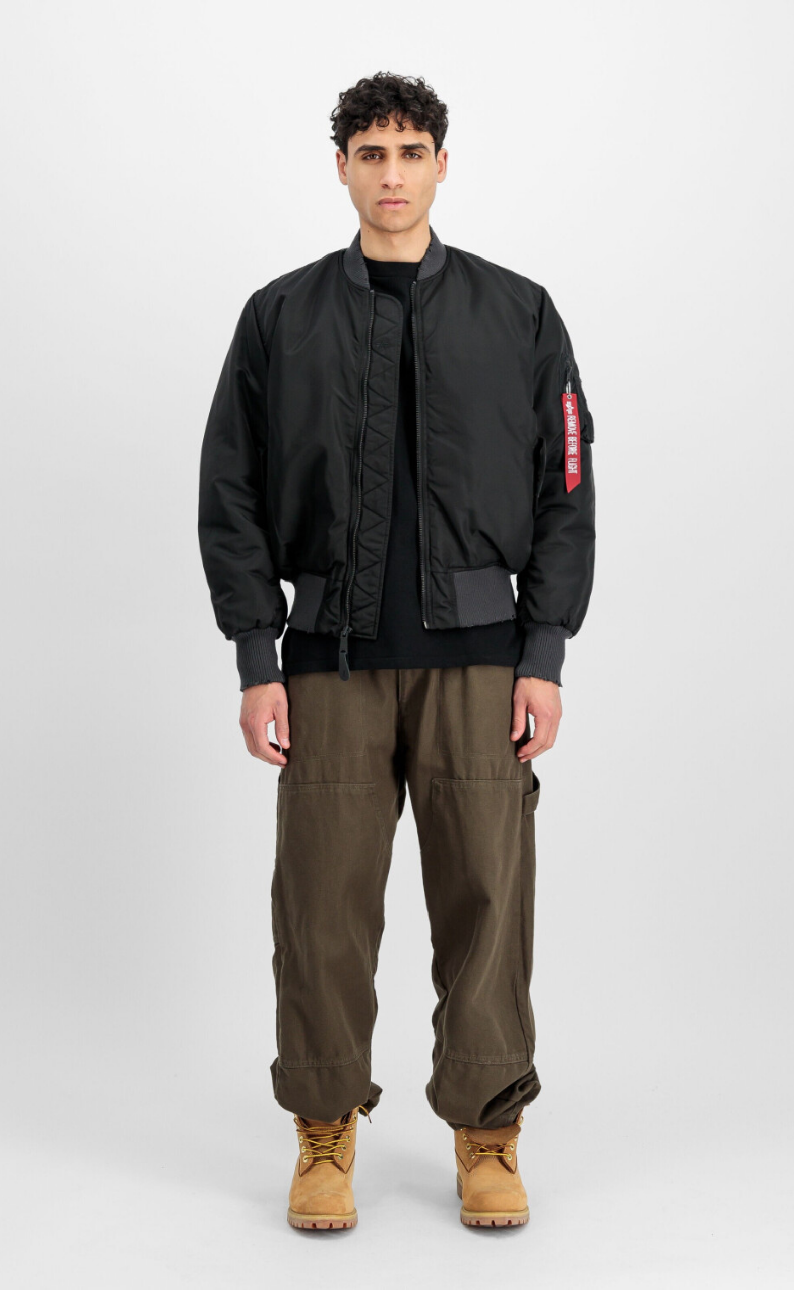 MA-1 DISTRESSED BLACK JACKET