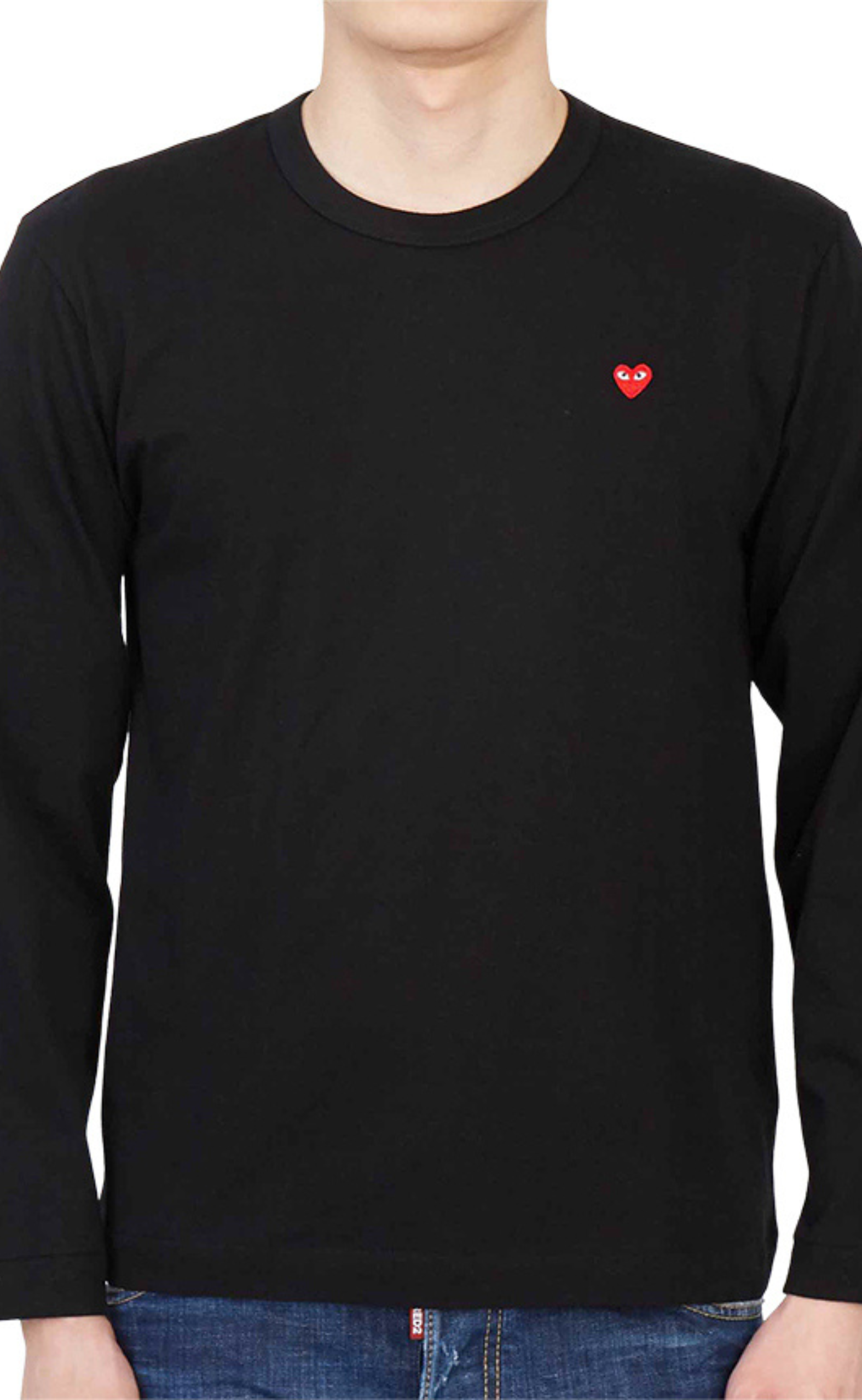 UNISEX WITH SMALL EMBLEM BLACK LONGSLEEVE