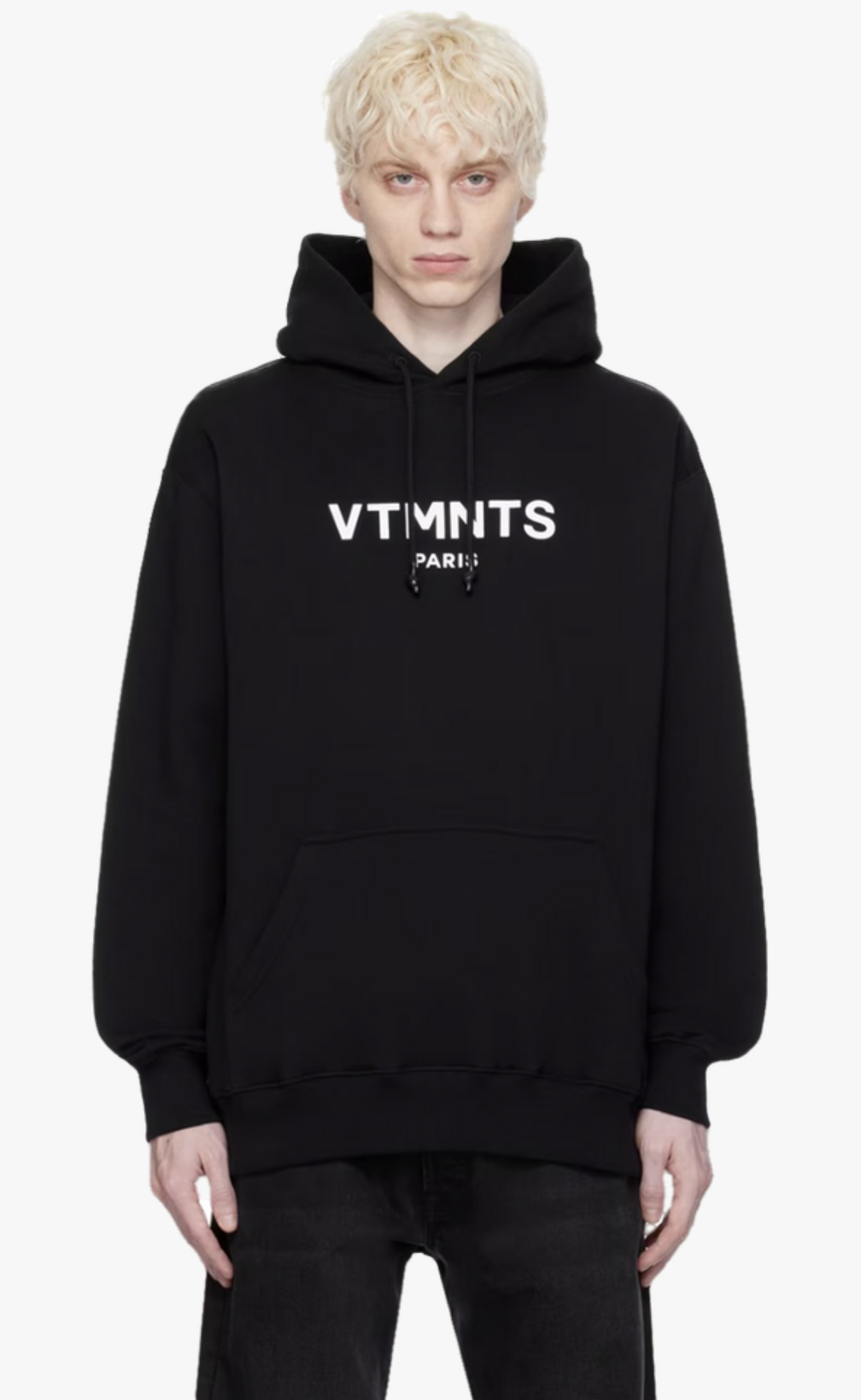 VTMNTS PARIS LOGO BLACK HOODIE