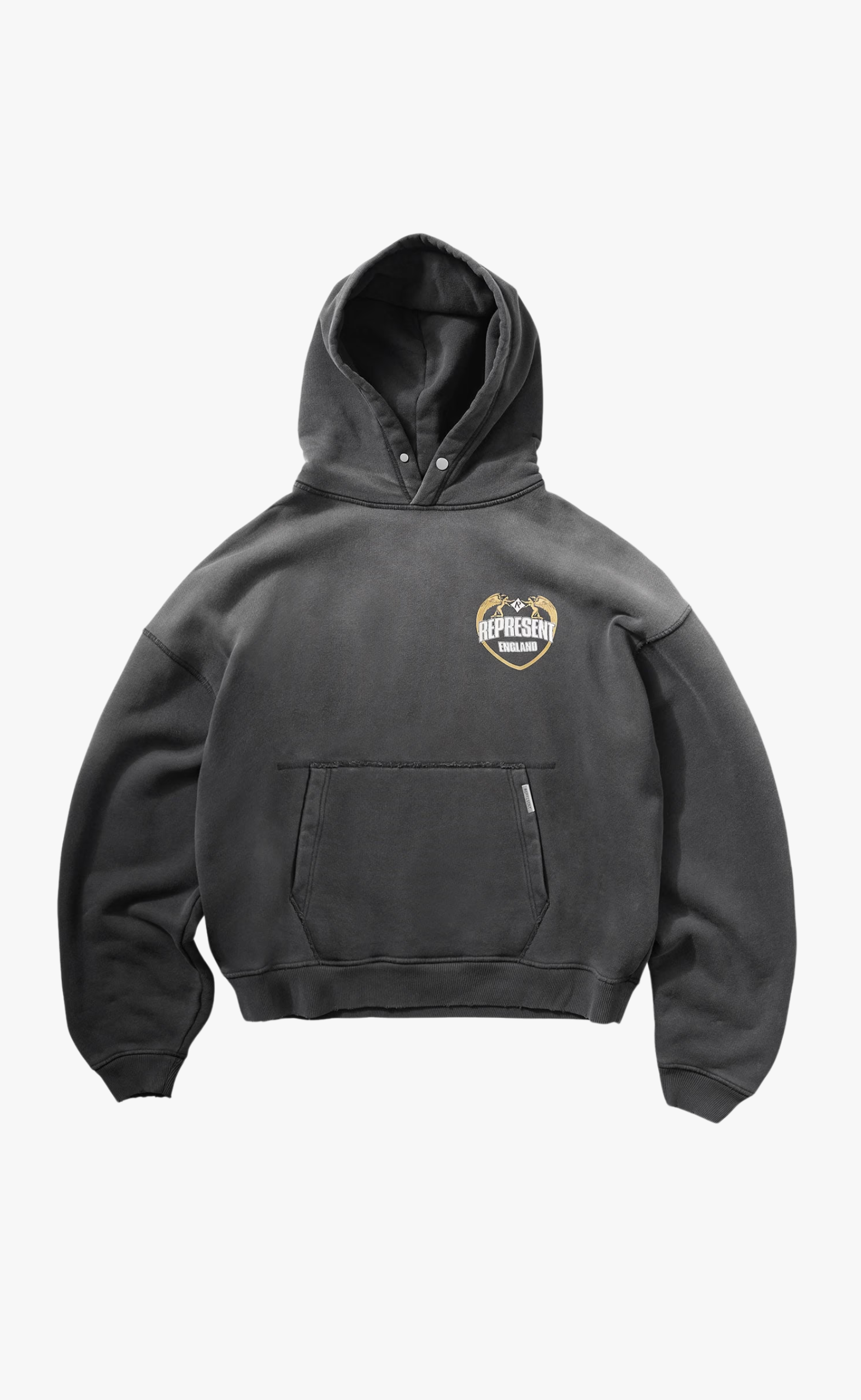 REPRESENT ANGEL BORDER STAINED BLACK HOODIE
