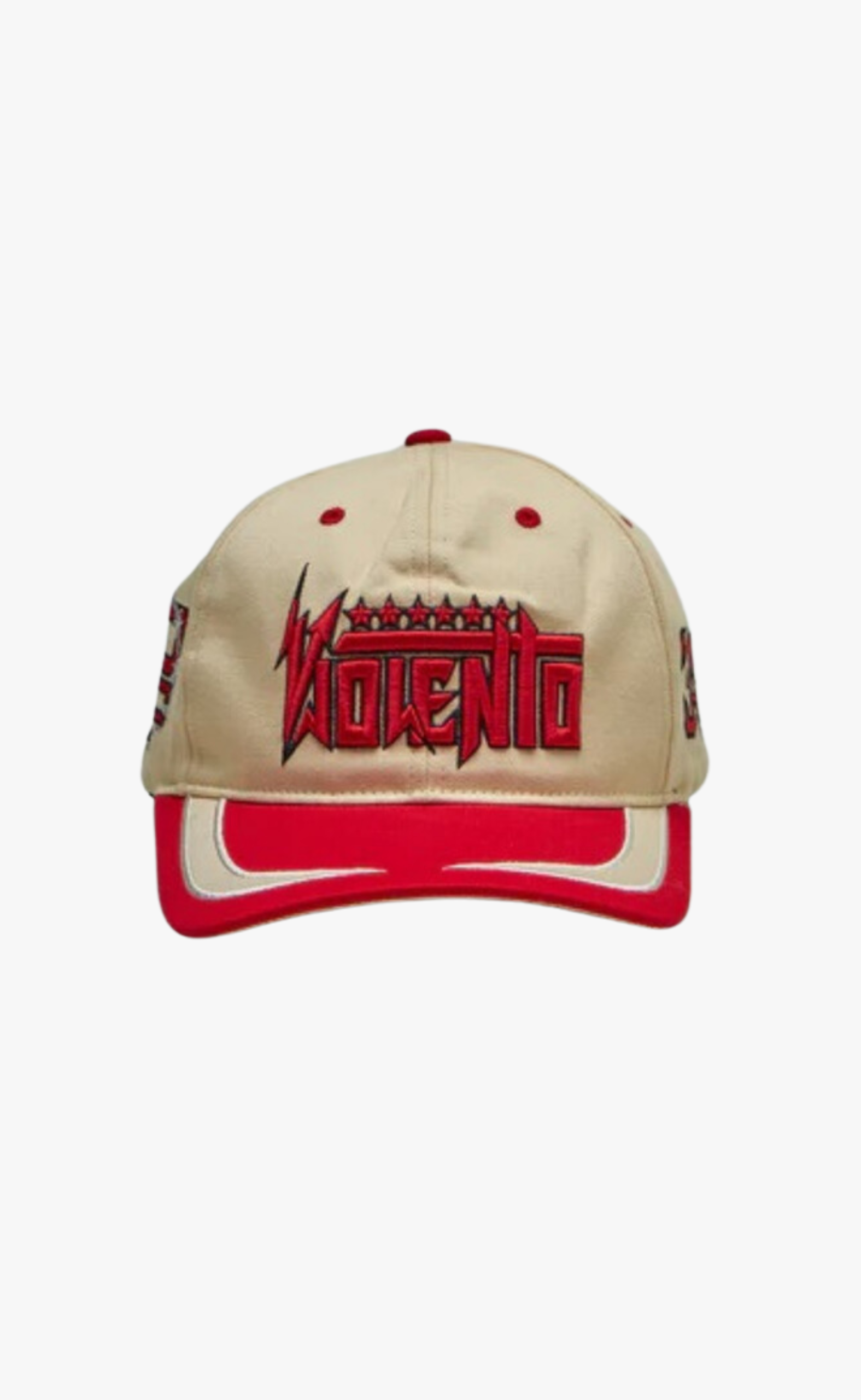 V BASEBALL CREAM RED HAT