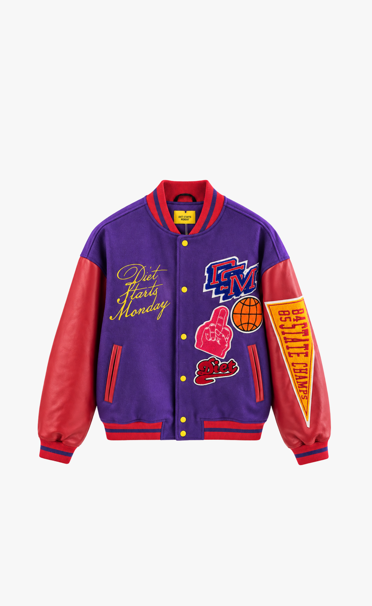 DSM VARSITY PURPLE RED JACKET