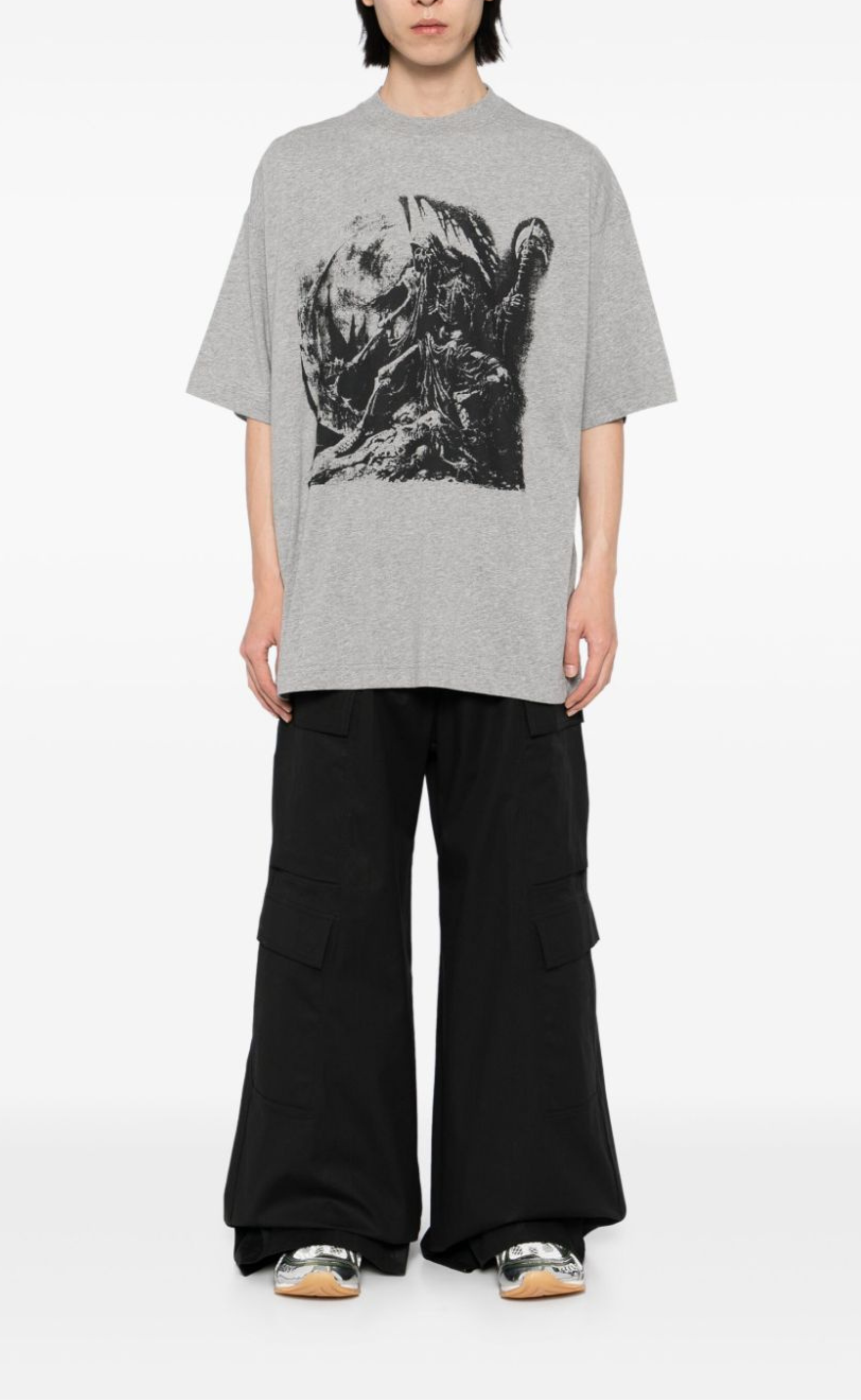 GOTH OVERSIZED GREY MELANGE T-SHIRT