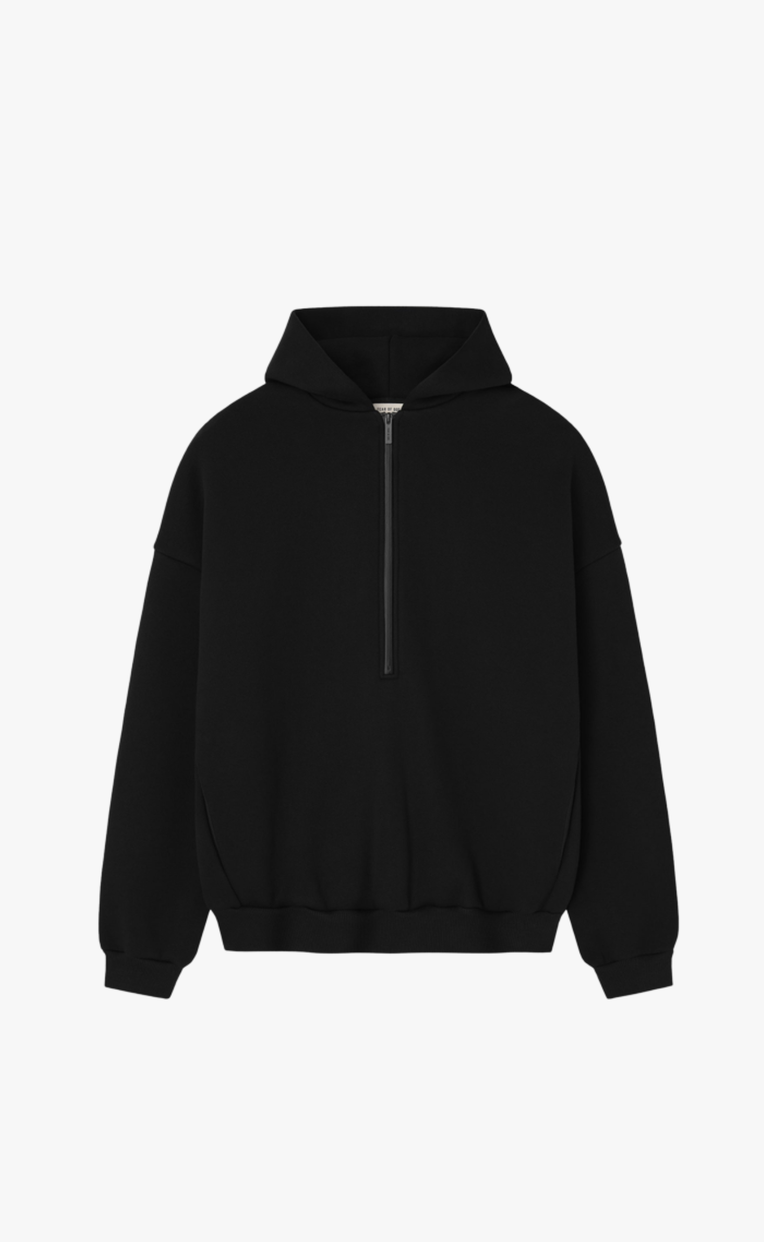 ATHLETIC HALF ZIP BLACK HOODIE