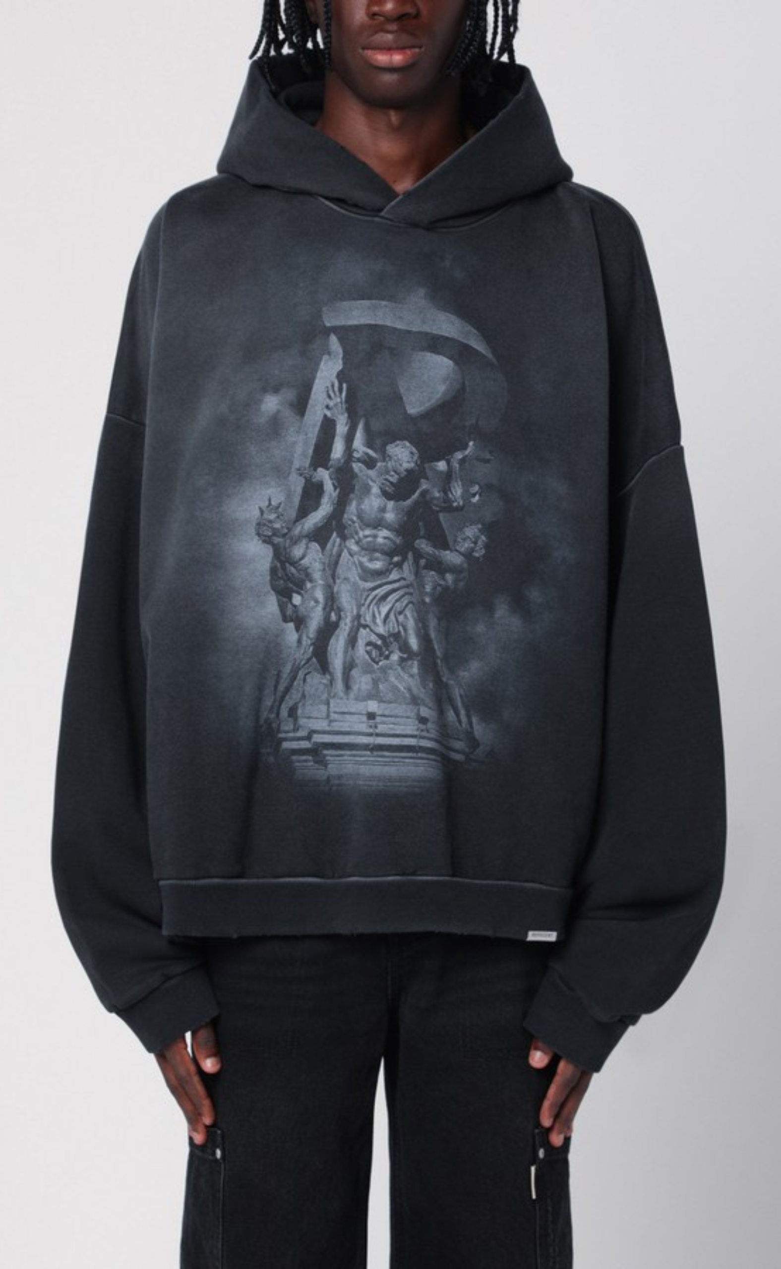 ATLAS STAINED BLACK HOODIE