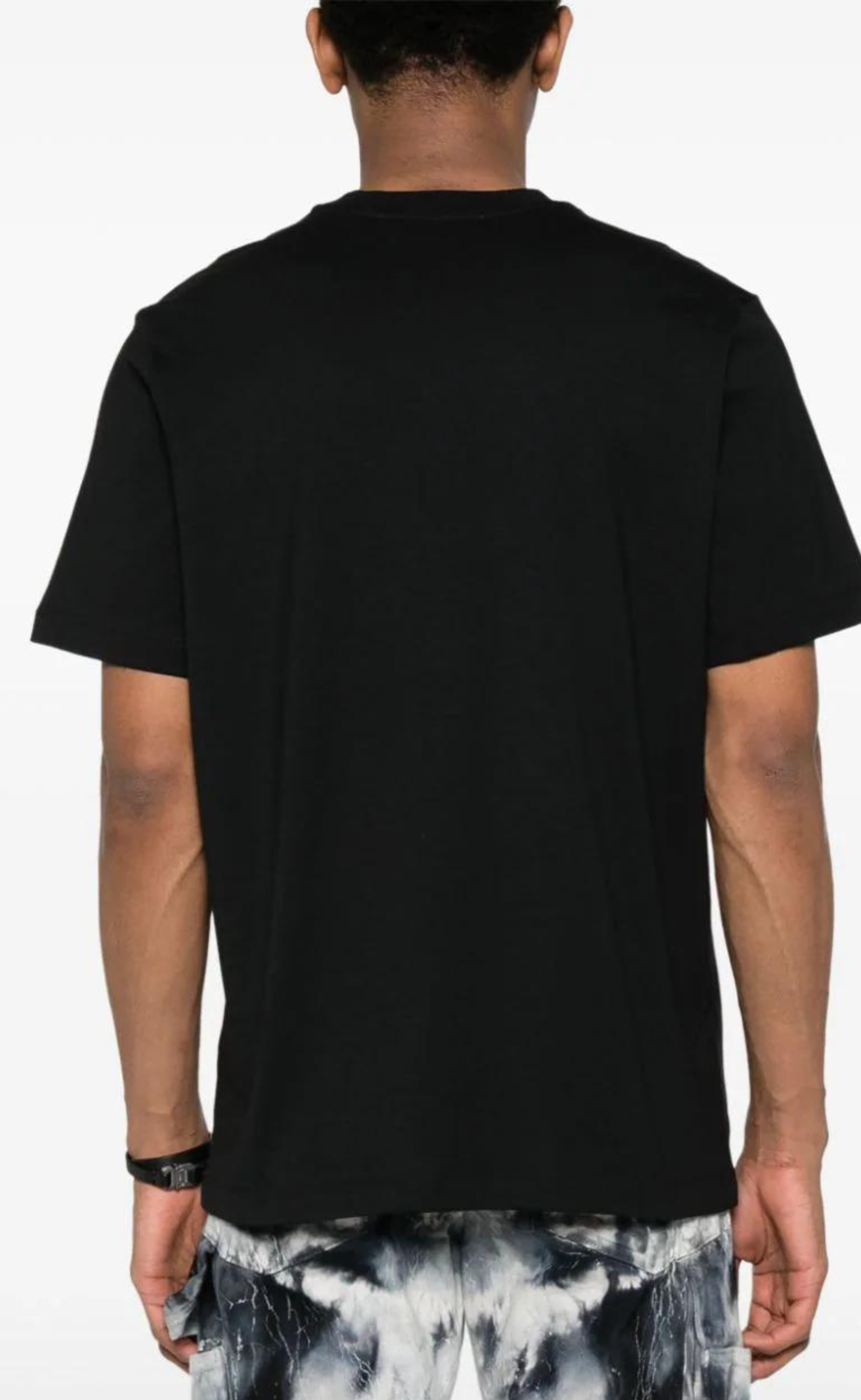 EMBROIDERED CURSIVE LOGO BLACK T-SHIRT