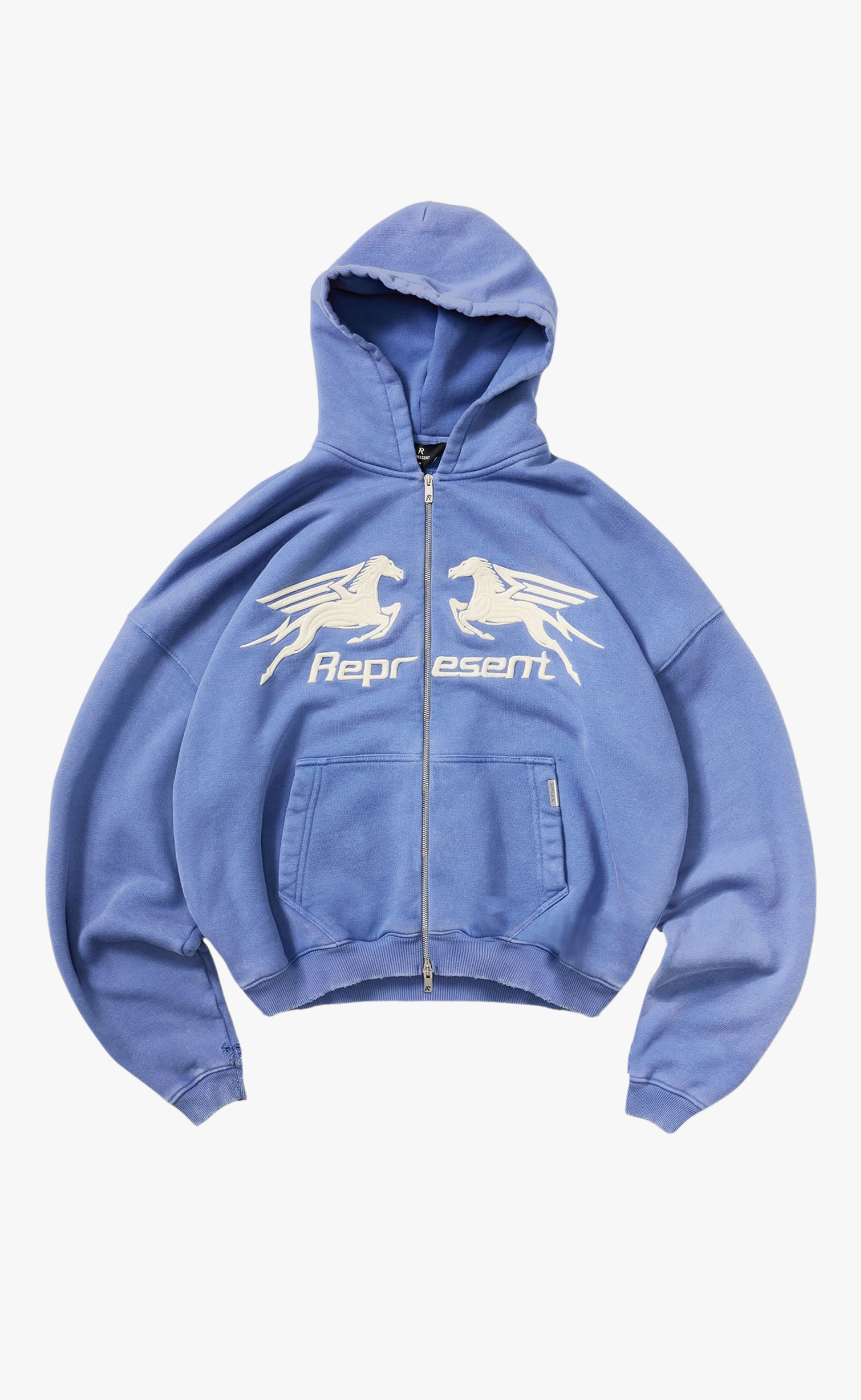 PEGASUS ZIP THROUGH INDIGO HOODIE
