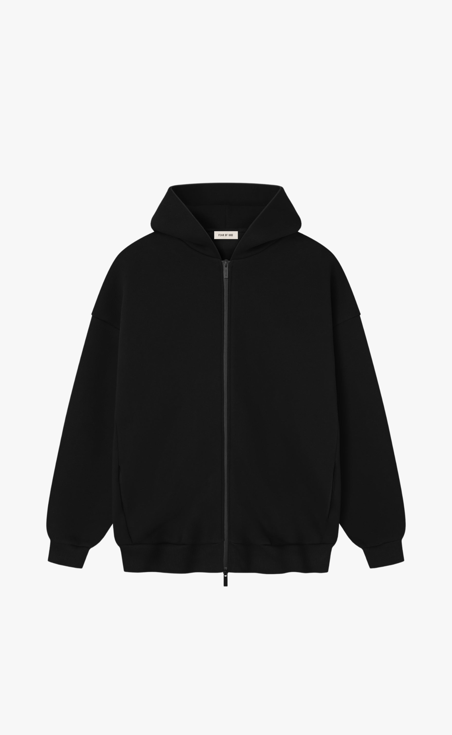 ATHLETICS ZIP UP BLACK HOODIE