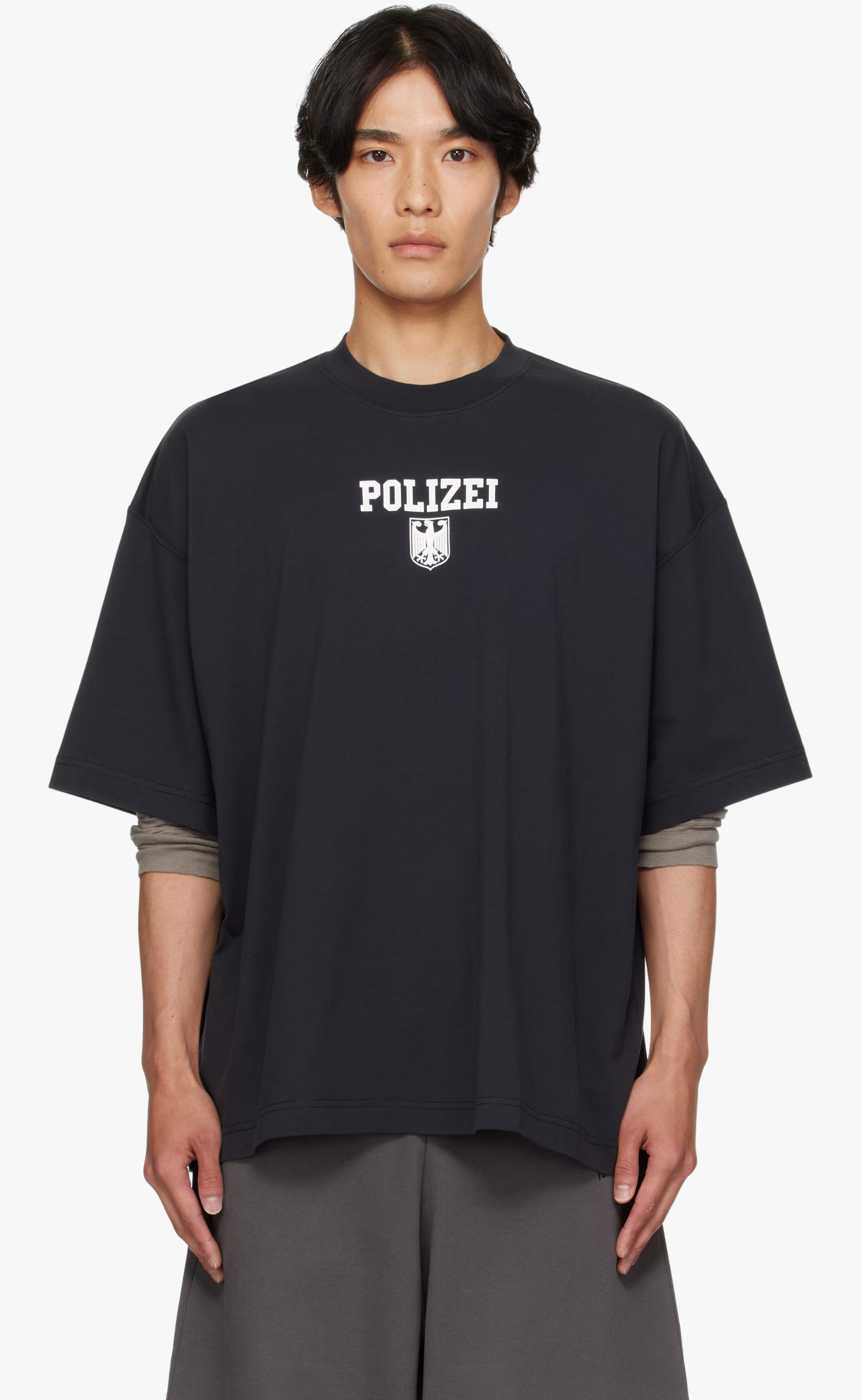 POLIZEI REGULAR WASHED BLACK T-SHIRT