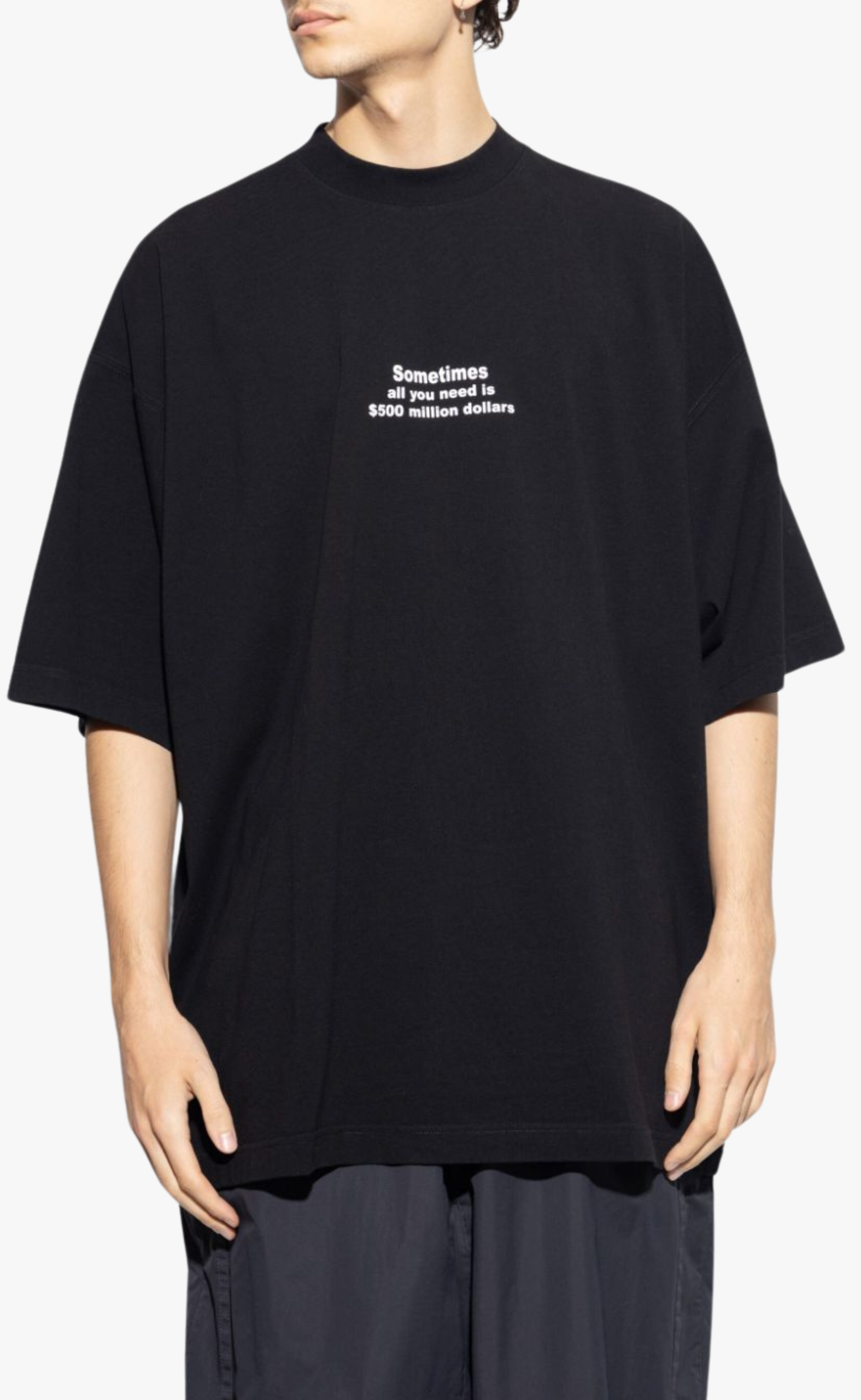 500 MILLION DOLLARS OVERSIZED BLACK T-SHIRT