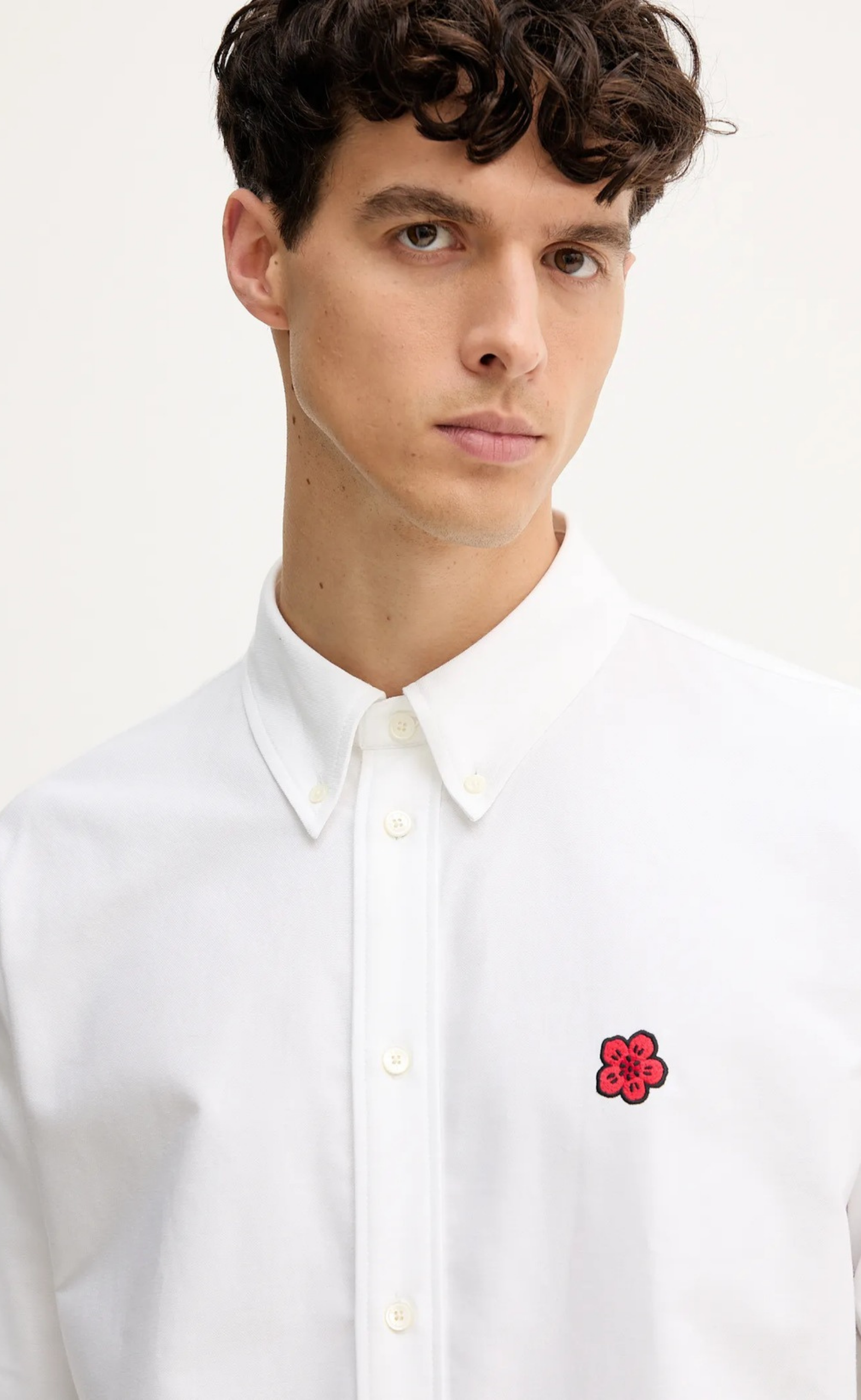 KENZO BOKE FLOWER CASUAL WHITE SHIRT