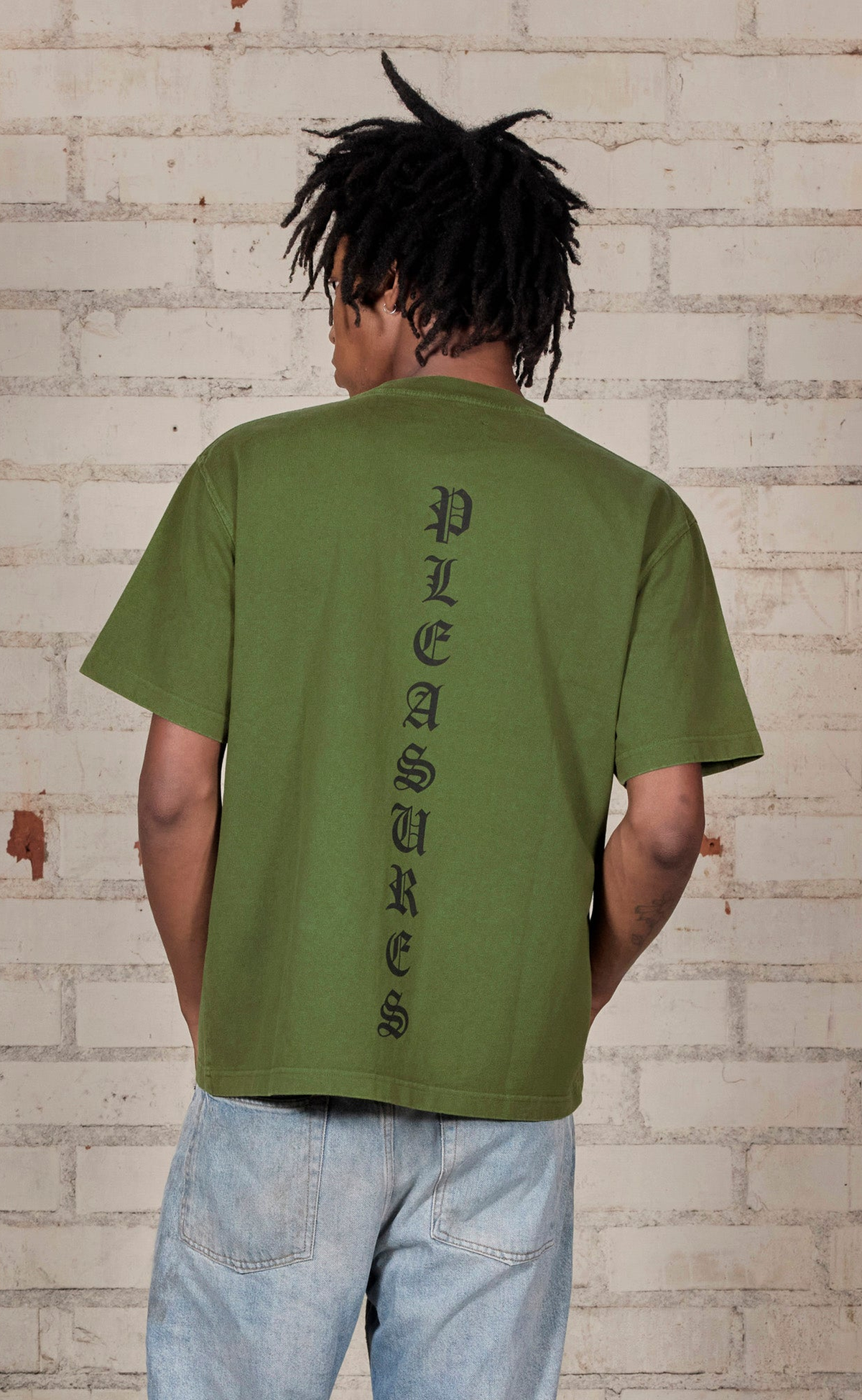 KNIGHT OVERDYED HEAVYWEIGHT OLIVE T-SHIRT