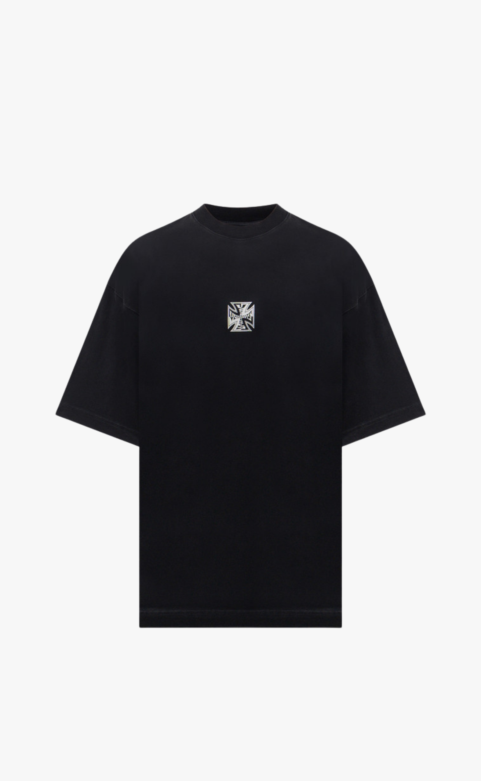 BIKER CROSS BLACK T-SHIRT