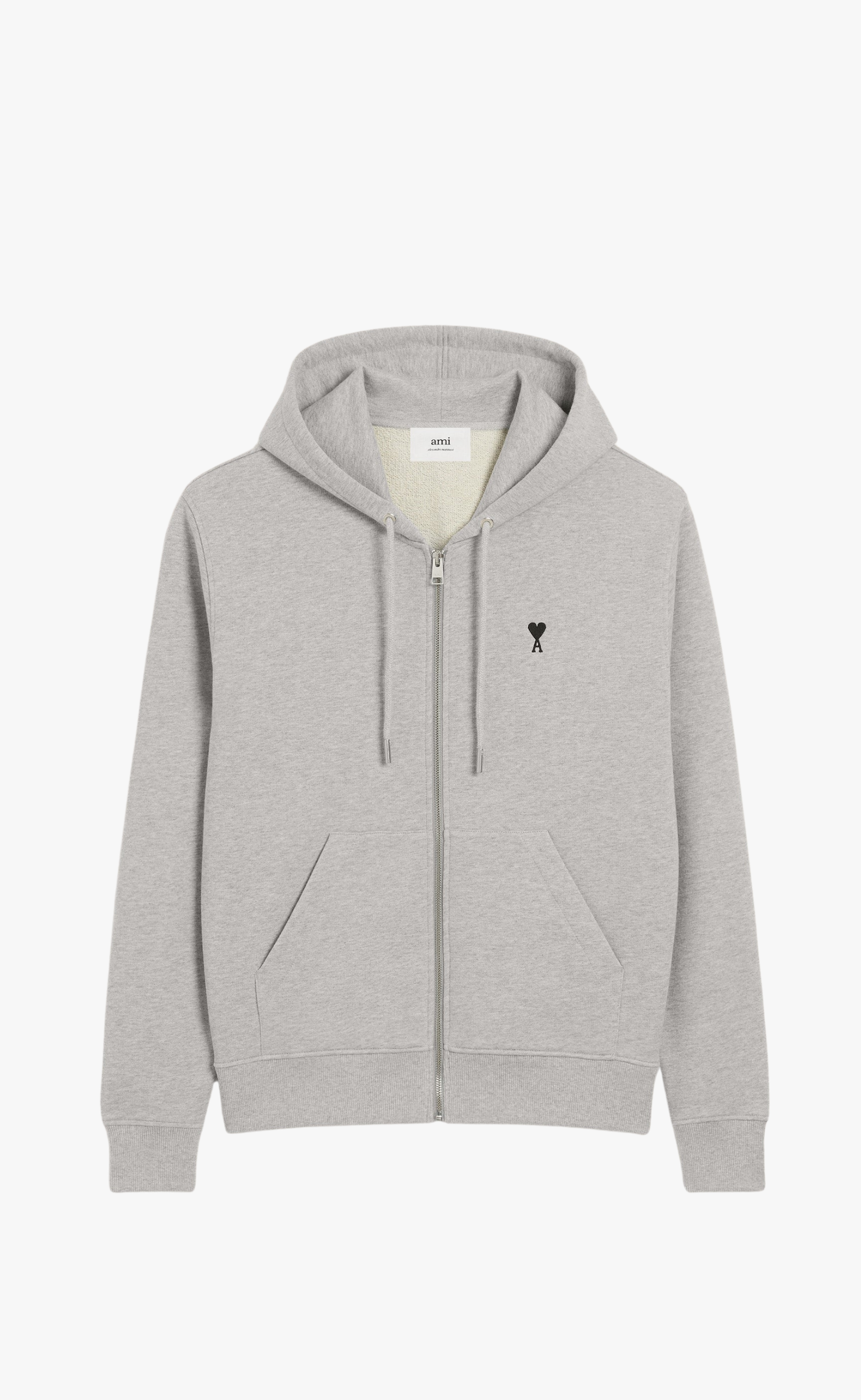 CONTRASTED AMI DE COEUR GREY HOODIE