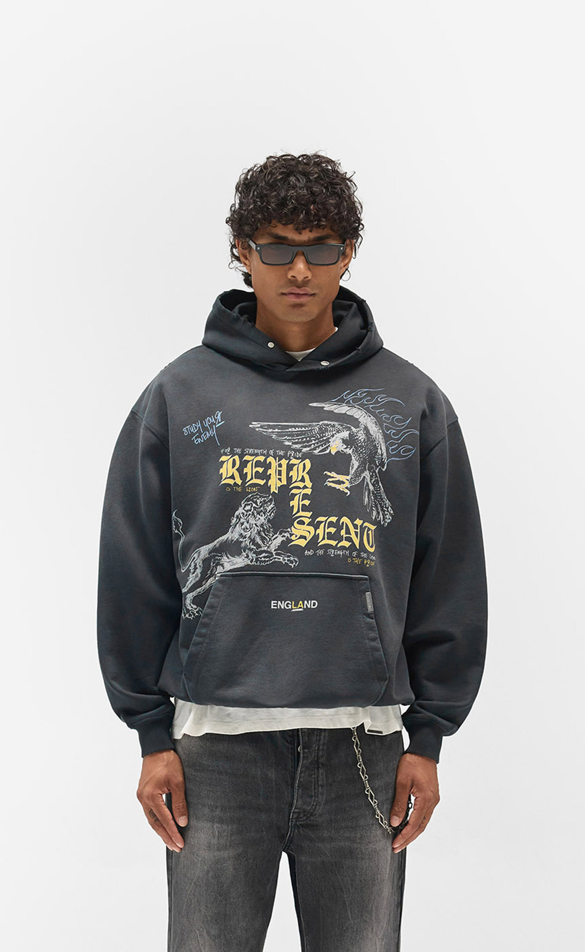 ENEMY WASHED BLACK HOODIE