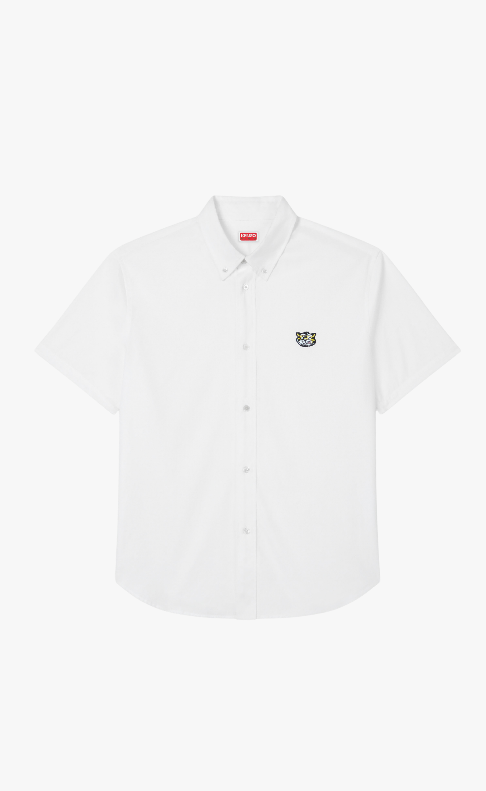 KENZO WILD TIGER CREST SHORT SLEEVE WHITE SHIRT