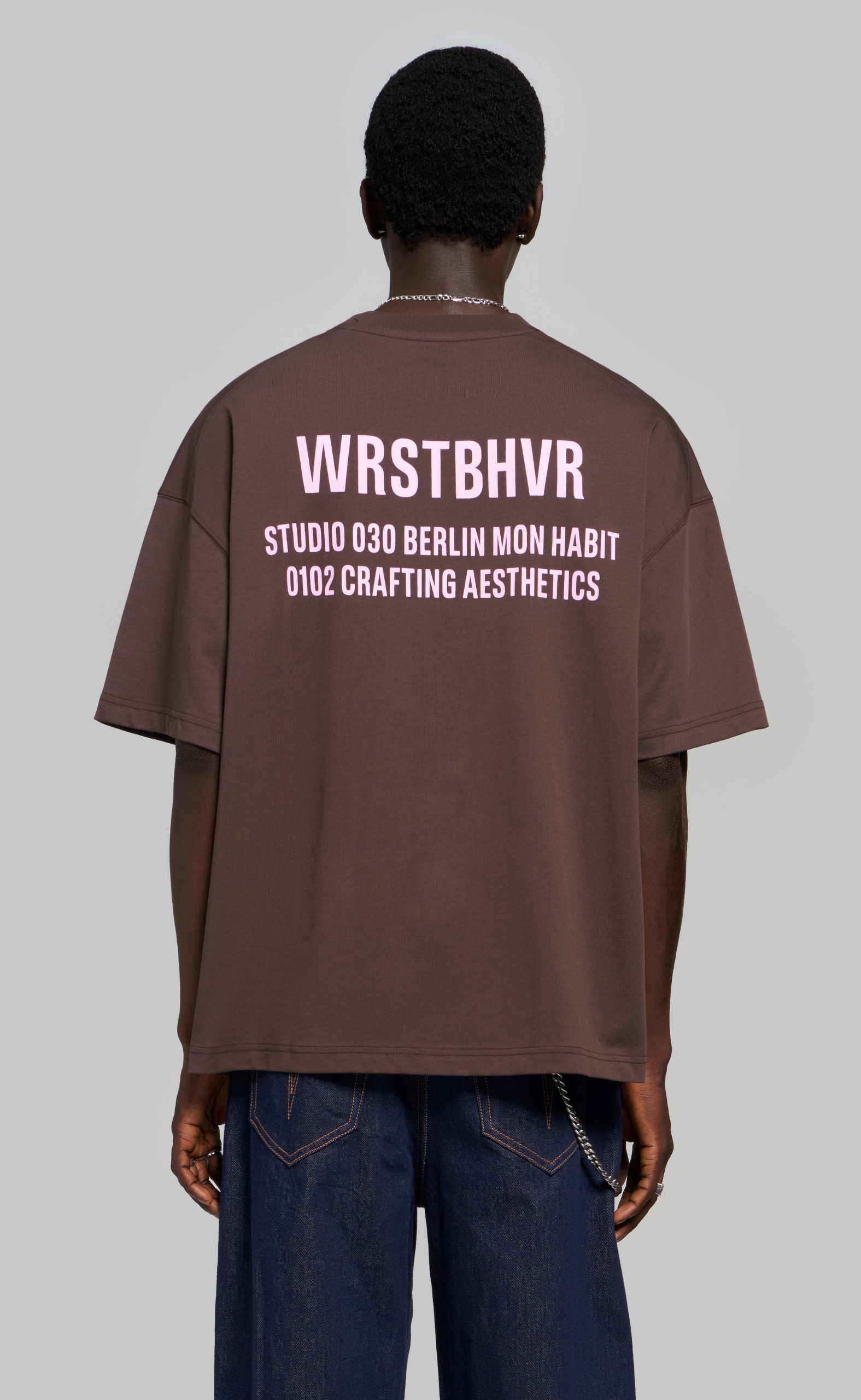 STUDIO V14 CHOCOLATE BROWN T-SHIRT